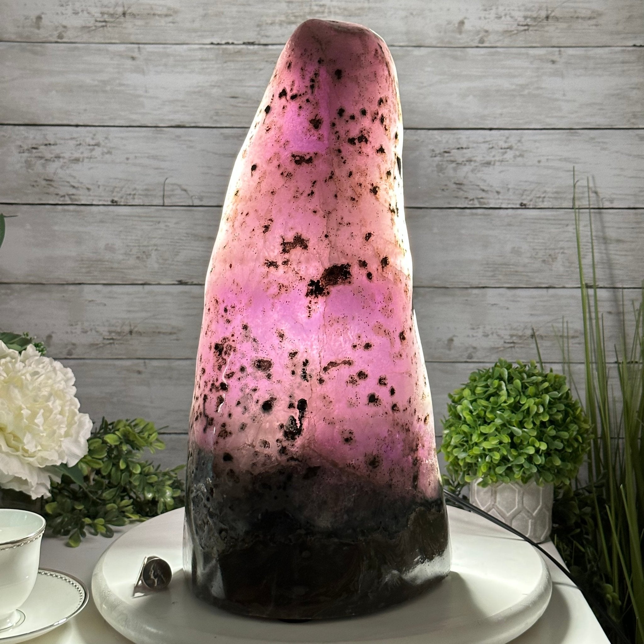 Extra Plus Quality Polished Brazilian Amethyst Cathedral, 27.8 lbs & 17.1" tall Model #5602-0156 by Brazil Gems - Brazil GemsBrazil GemsExtra Plus Quality Polished Brazilian Amethyst Cathedral, 27.8 lbs & 17.1" tall Model #5602-0156 by Brazil GemsPolished Cathedrals5602-0156