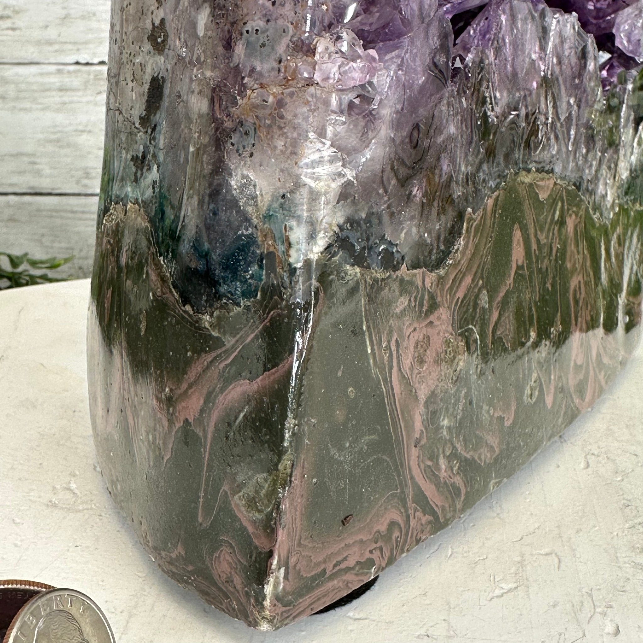 Extra Plus Quality Polished Brazilian Amethyst Cathedral, 27.8 lbs & 17.1" tall Model #5602-0156 by Brazil Gems - Brazil GemsBrazil GemsExtra Plus Quality Polished Brazilian Amethyst Cathedral, 27.8 lbs & 17.1" tall Model #5602-0156 by Brazil GemsPolished Cathedrals5602-0156