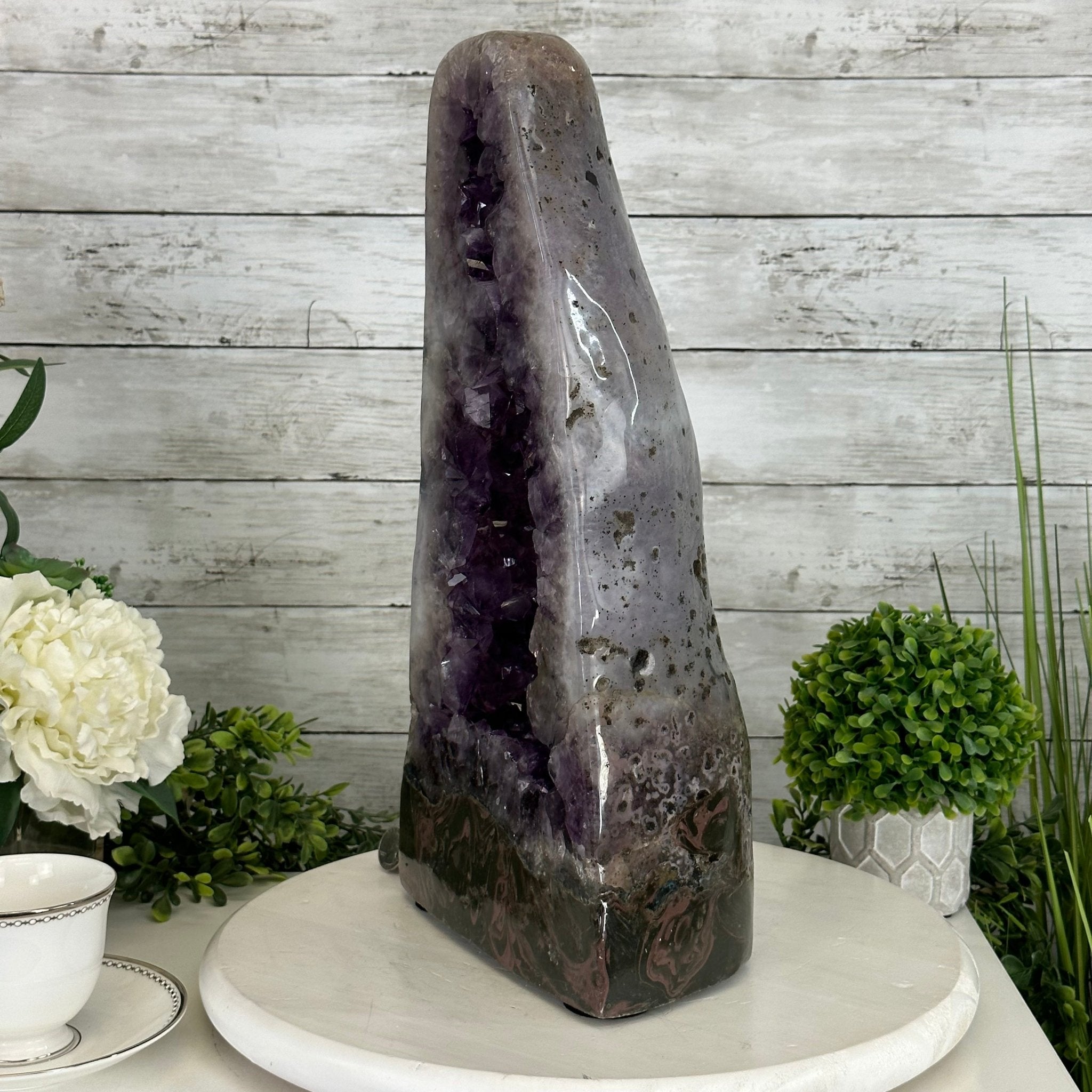 Extra Plus Quality Polished Brazilian Amethyst Cathedral, 27.8 lbs & 17.1" tall Model #5602-0156 by Brazil Gems - Brazil GemsBrazil GemsExtra Plus Quality Polished Brazilian Amethyst Cathedral, 27.8 lbs & 17.1" tall Model #5602-0156 by Brazil GemsPolished Cathedrals5602-0156