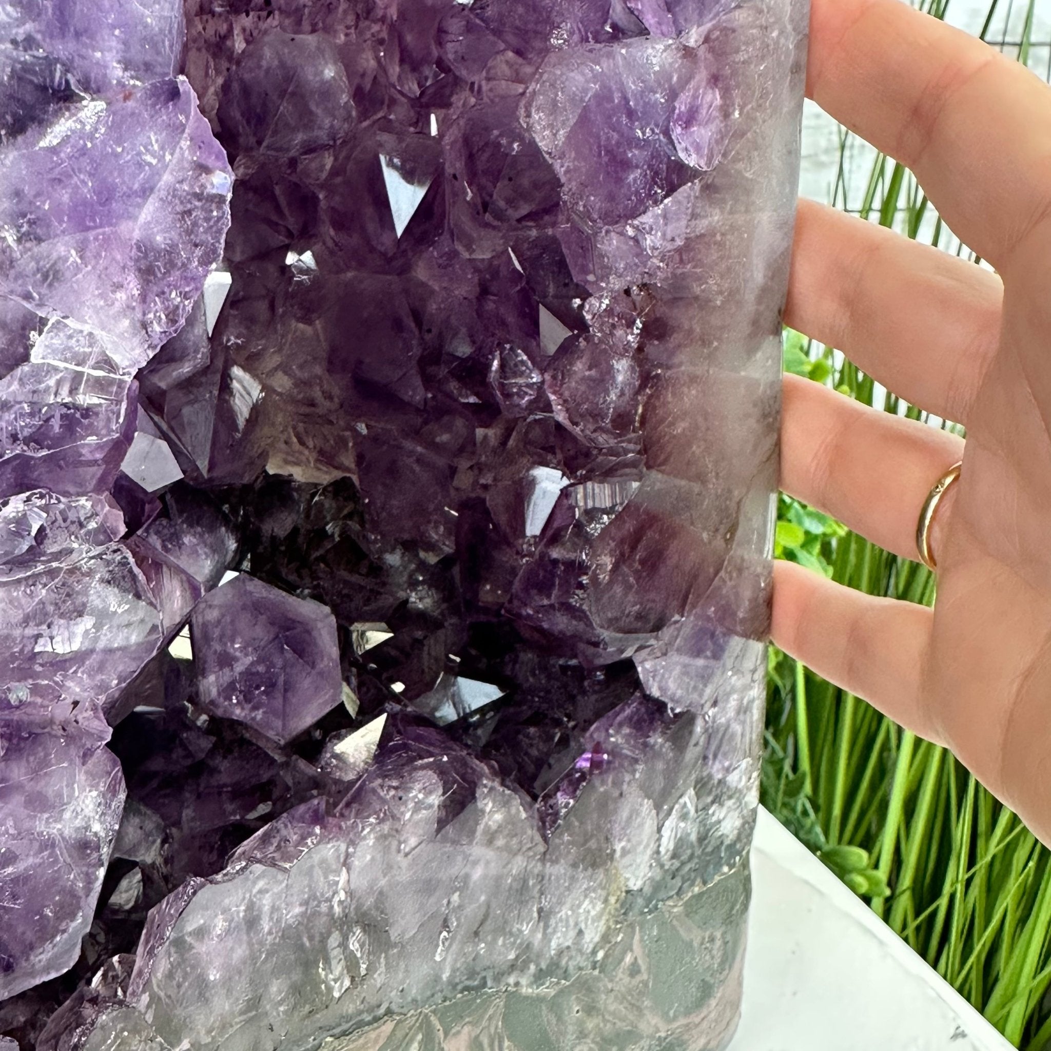 Extra Plus Quality Polished Brazilian Amethyst Cathedral, 27.8 lbs & 17.1" tall Model #5602-0156 by Brazil Gems - Brazil GemsBrazil GemsExtra Plus Quality Polished Brazilian Amethyst Cathedral, 27.8 lbs & 17.1" tall Model #5602-0156 by Brazil GemsPolished Cathedrals5602-0156