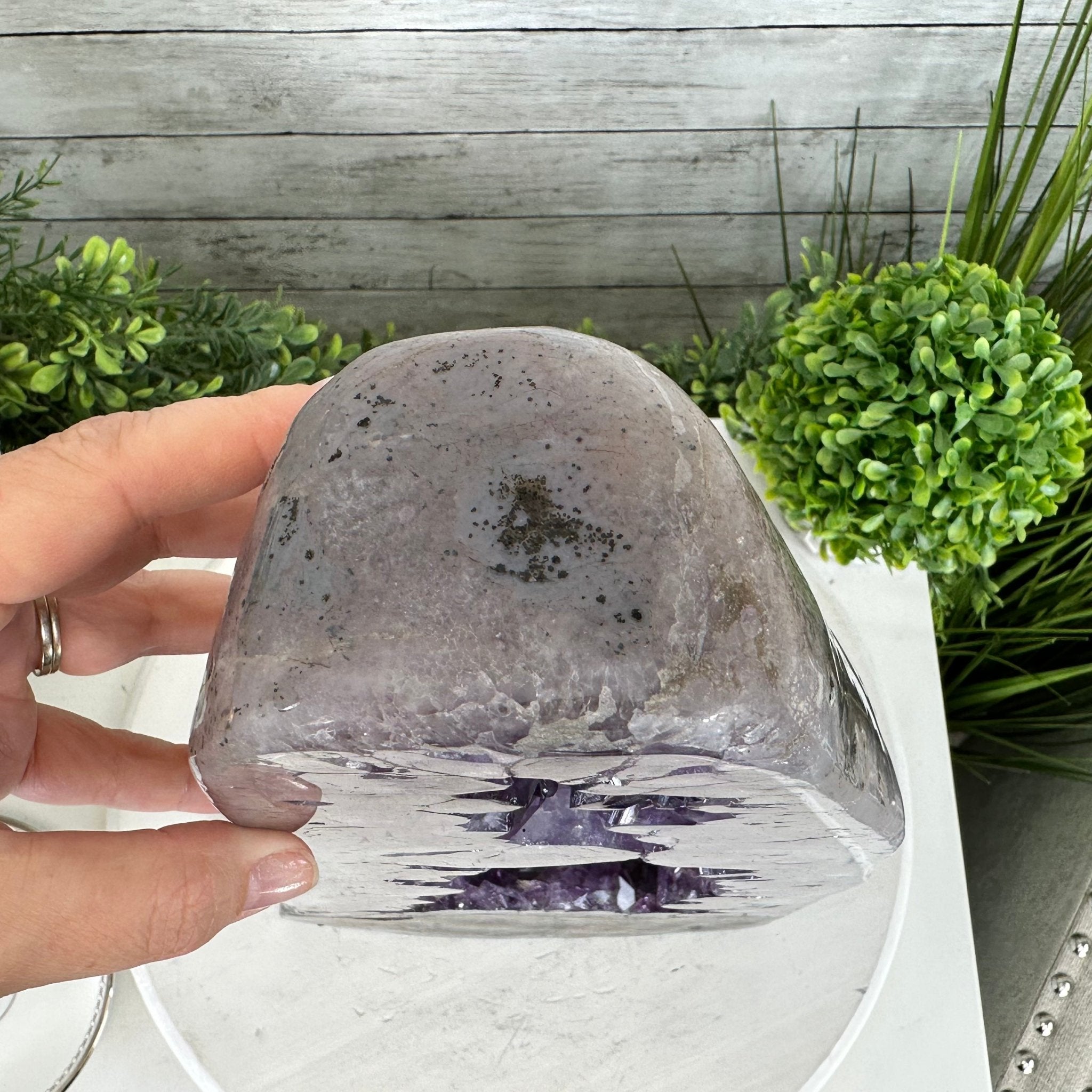 Extra Plus Quality Polished Brazilian Amethyst Cathedral, 27.8 lbs & 17.1" tall Model #5602-0156 by Brazil Gems - Brazil GemsBrazil GemsExtra Plus Quality Polished Brazilian Amethyst Cathedral, 27.8 lbs & 17.1" tall Model #5602-0156 by Brazil GemsPolished Cathedrals5602-0156