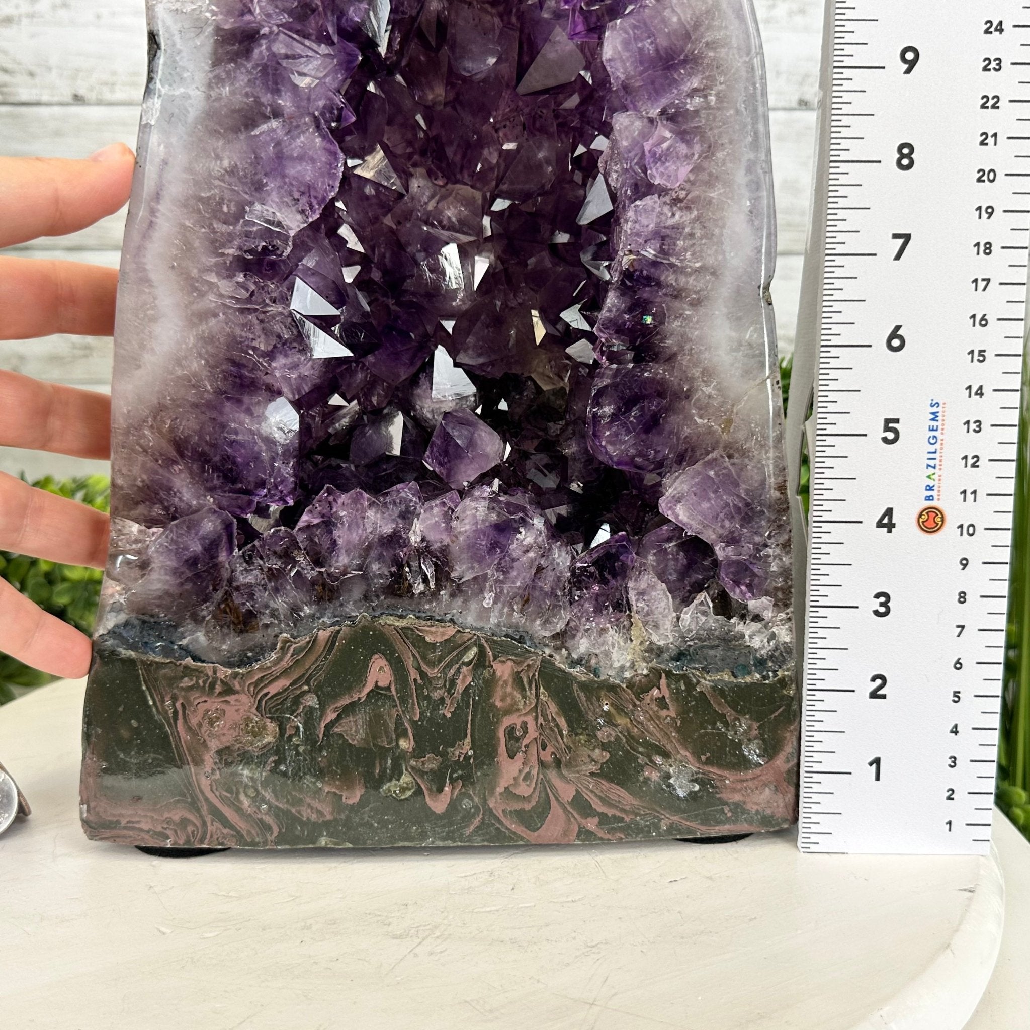 Extra Plus Quality Polished Brazilian Amethyst Cathedral, 27.8 lbs & 17.1" tall Model #5602-0156 by Brazil Gems - Brazil GemsBrazil GemsExtra Plus Quality Polished Brazilian Amethyst Cathedral, 27.8 lbs & 17.1" tall Model #5602-0156 by Brazil GemsPolished Cathedrals5602-0156