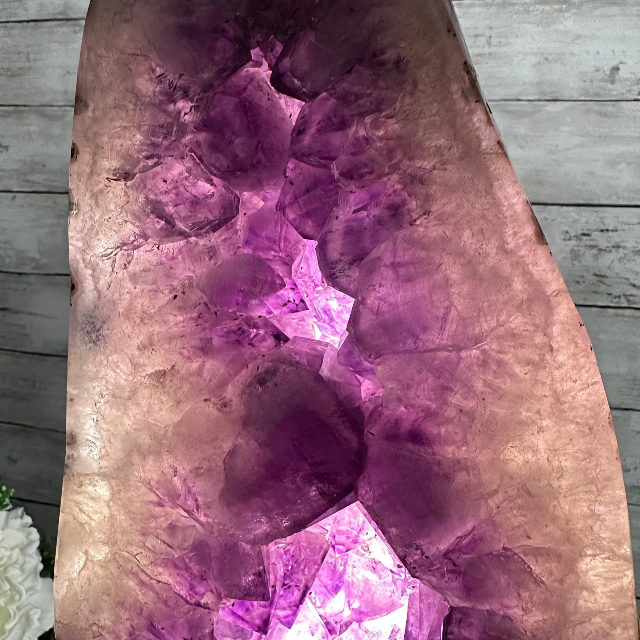 Extra Plus Quality Polished Brazilian Amethyst Cathedral, 27.8 lbs & 17.1" tall Model #5602-0156 by Brazil Gems - Brazil GemsBrazil GemsExtra Plus Quality Polished Brazilian Amethyst Cathedral, 27.8 lbs & 17.1" tall Model #5602-0156 by Brazil GemsPolished Cathedrals5602-0156