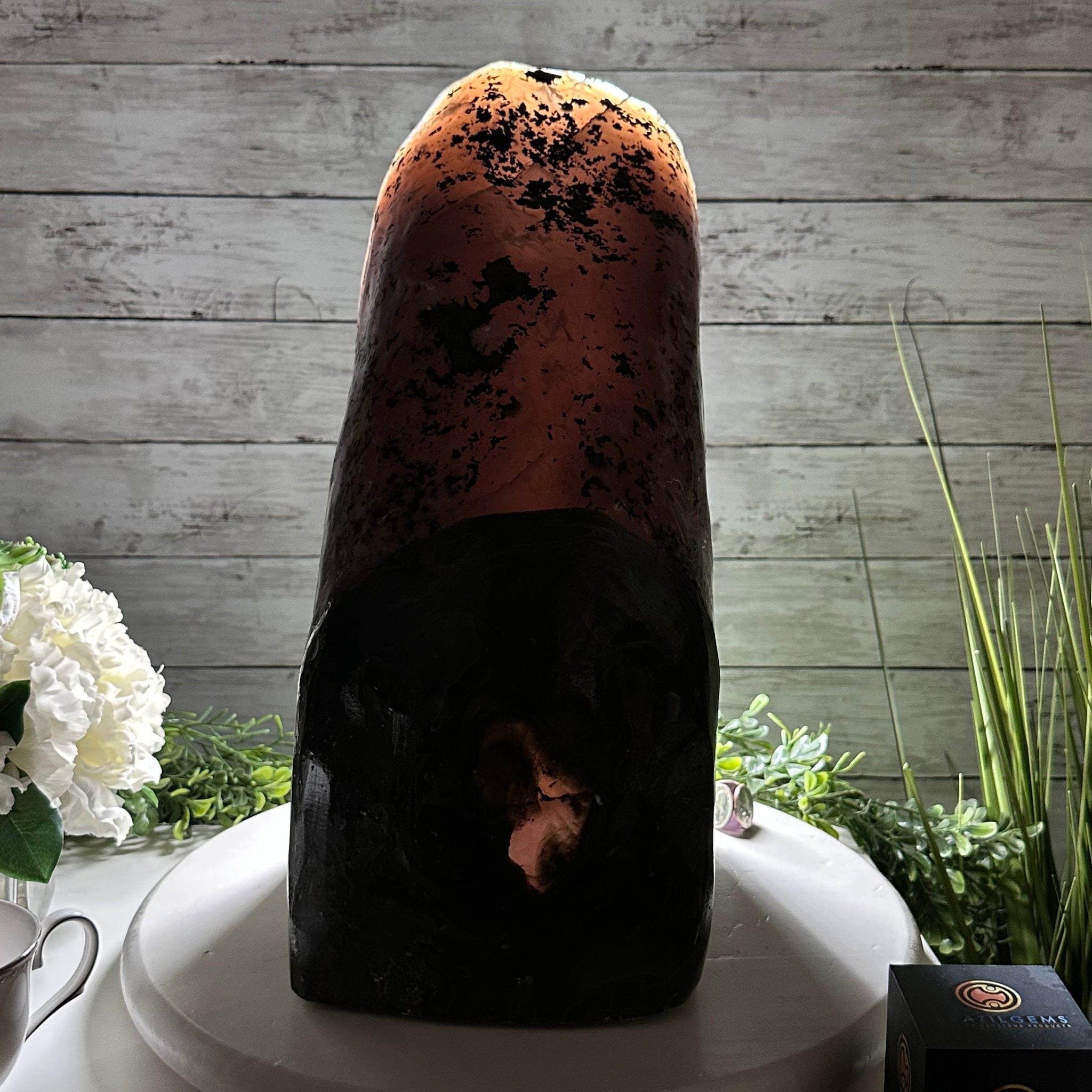 Extra Plus Quality Polished Brazilian Amethyst Cathedral, 46.6 lbs & 15.75" tall Model #5602-0193 by Brazil Gems - Brazil GemsBrazil GemsExtra Plus Quality Polished Brazilian Amethyst Cathedral, 46.6 lbs & 15.75" tall Model #5602-0193 by Brazil GemsPolished Cathedrals5602-0193