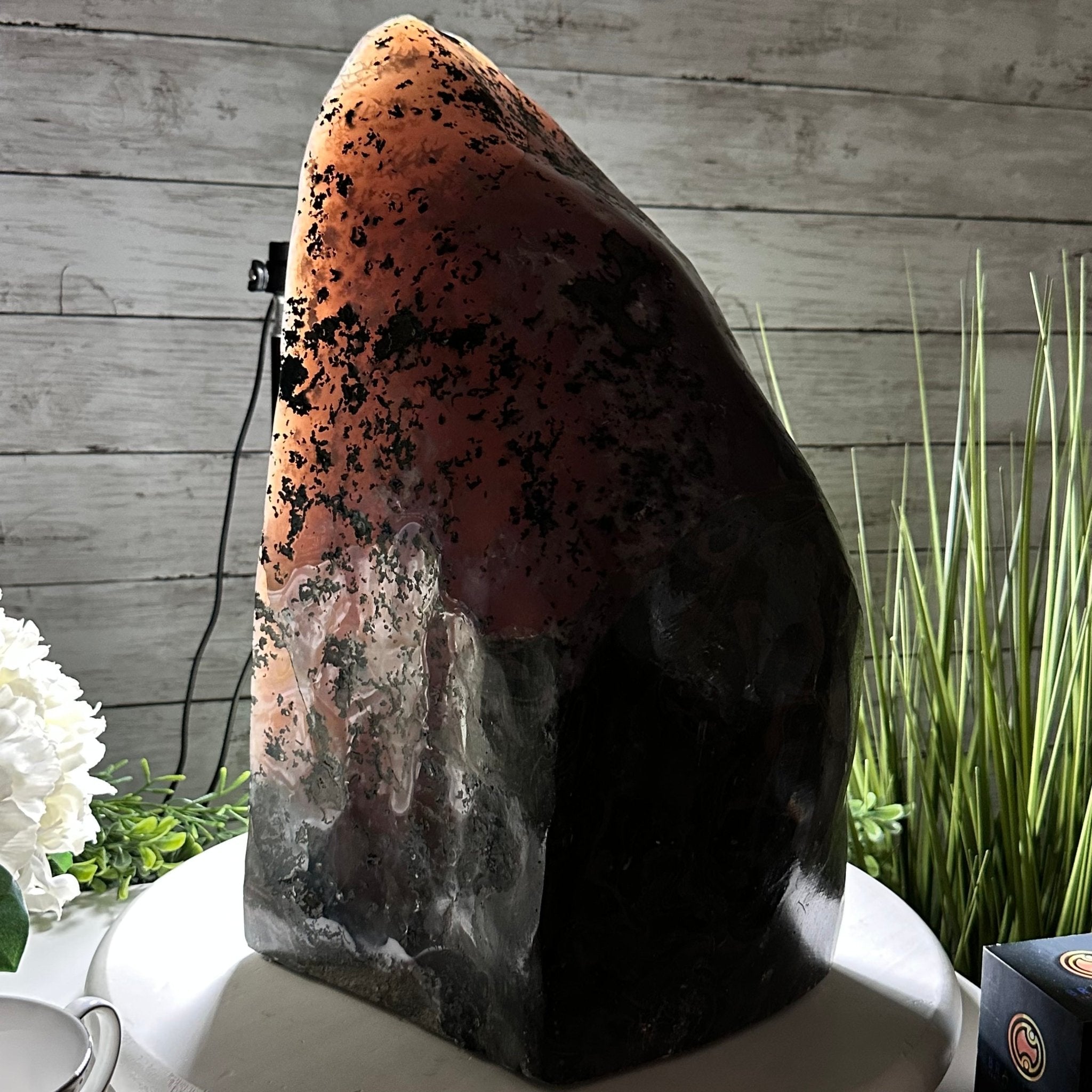 Extra Plus Quality Polished Brazilian Amethyst Cathedral, 46.6 lbs & 15.75" tall Model #5602-0193 by Brazil Gems - Brazil GemsBrazil GemsExtra Plus Quality Polished Brazilian Amethyst Cathedral, 46.6 lbs & 15.75" tall Model #5602-0193 by Brazil GemsPolished Cathedrals5602-0193