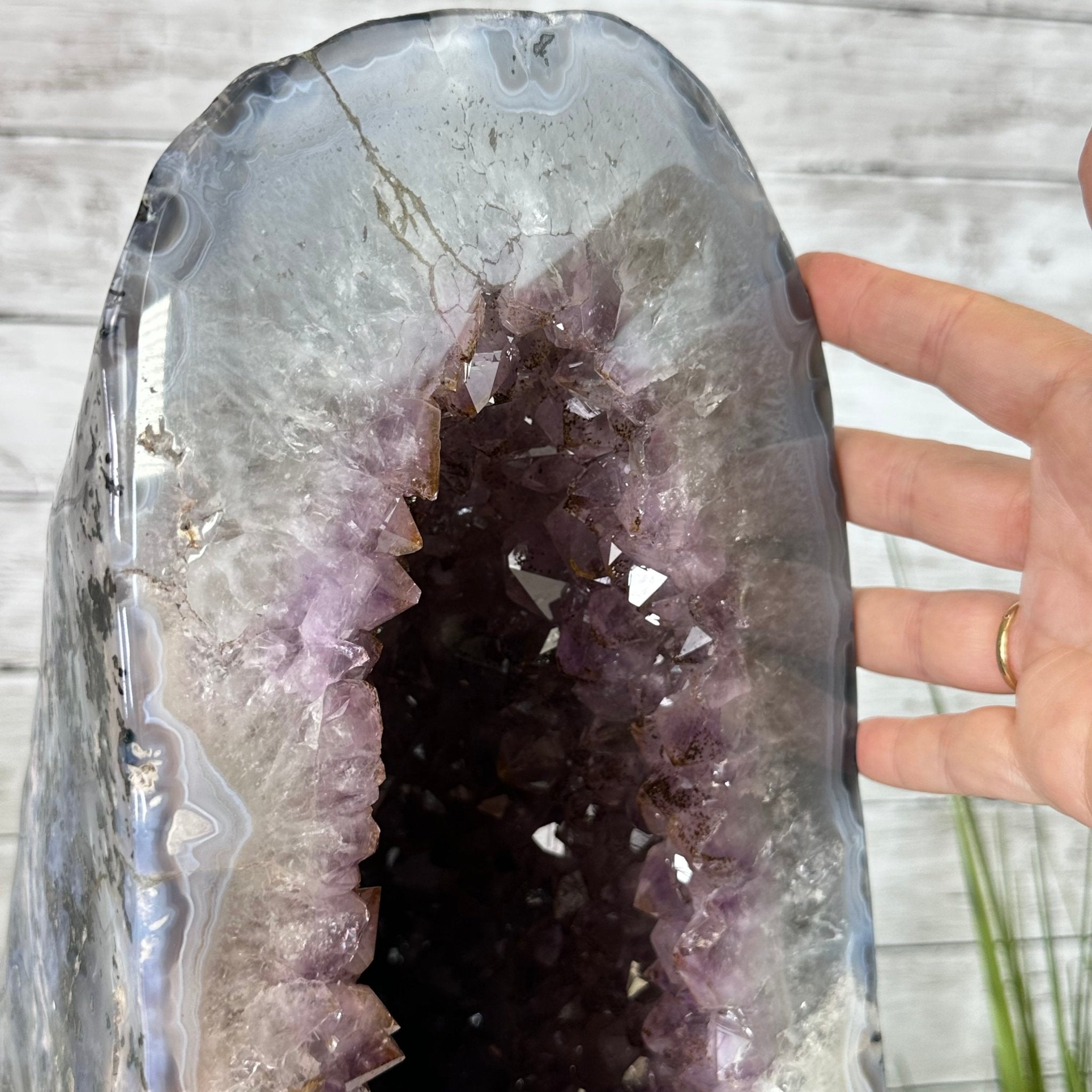 Extra Plus Quality Polished Brazilian Amethyst Cathedral, 46.6 lbs & 15.75" tall Model #5602-0193 by Brazil Gems - Brazil GemsBrazil GemsExtra Plus Quality Polished Brazilian Amethyst Cathedral, 46.6 lbs & 15.75" tall Model #5602-0193 by Brazil GemsPolished Cathedrals5602-0193