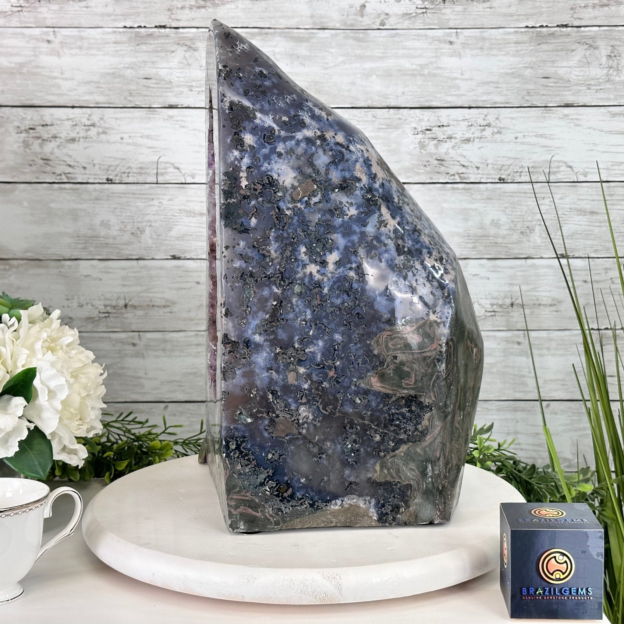 Extra Plus Quality Polished Brazilian Amethyst Cathedral, 46.6 lbs & 15.75" tall Model #5602-0193 by Brazil Gems - Brazil GemsBrazil GemsExtra Plus Quality Polished Brazilian Amethyst Cathedral, 46.6 lbs & 15.75" tall Model #5602-0193 by Brazil GemsPolished Cathedrals5602-0193