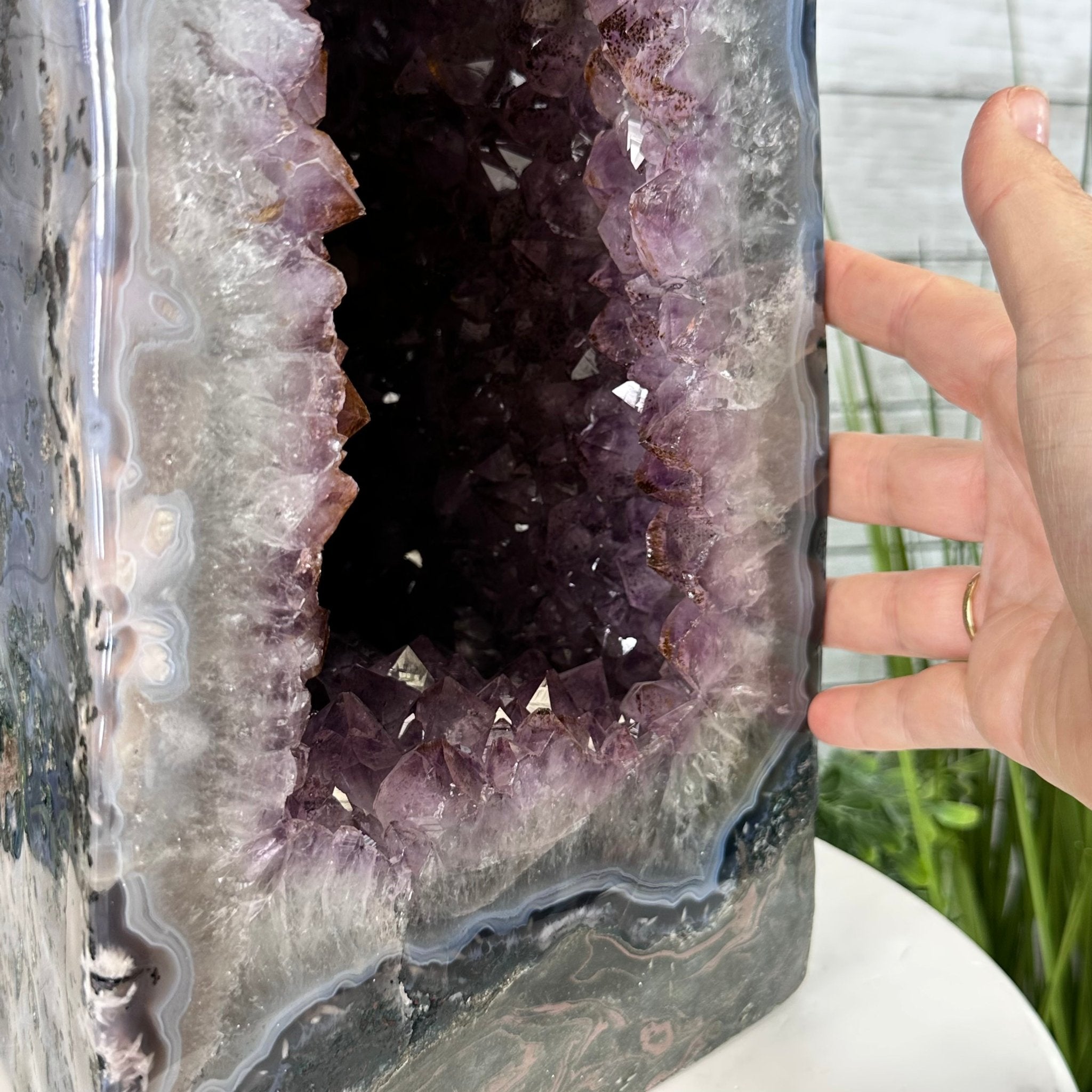Extra Plus Quality Polished Brazilian Amethyst Cathedral, 46.6 lbs & 15.75" tall Model #5602-0193 by Brazil Gems - Brazil GemsBrazil GemsExtra Plus Quality Polished Brazilian Amethyst Cathedral, 46.6 lbs & 15.75" tall Model #5602-0193 by Brazil GemsPolished Cathedrals5602-0193