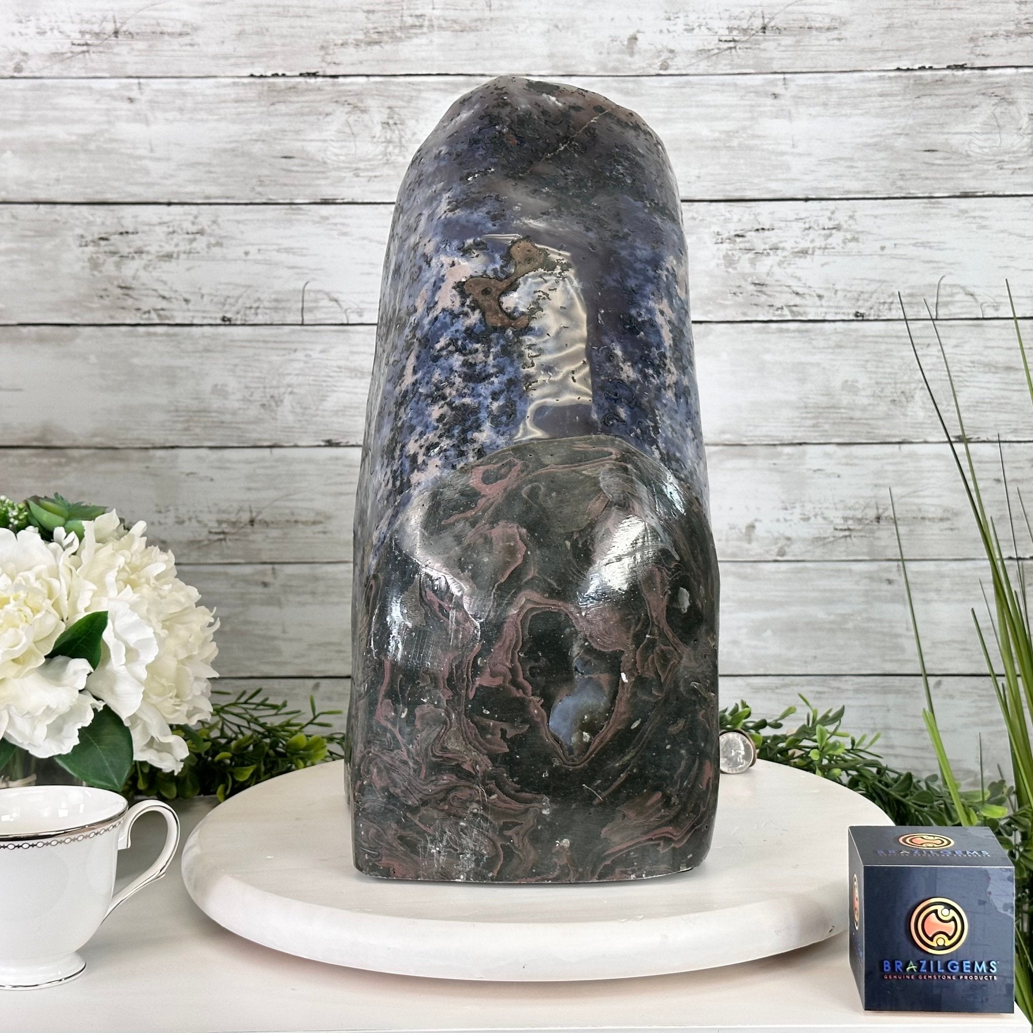 Extra Plus Quality Polished Brazilian Amethyst Cathedral, 46.6 lbs & 15.75" tall Model #5602-0193 by Brazil Gems - Brazil GemsBrazil GemsExtra Plus Quality Polished Brazilian Amethyst Cathedral, 46.6 lbs & 15.75" tall Model #5602-0193 by Brazil GemsPolished Cathedrals5602-0193