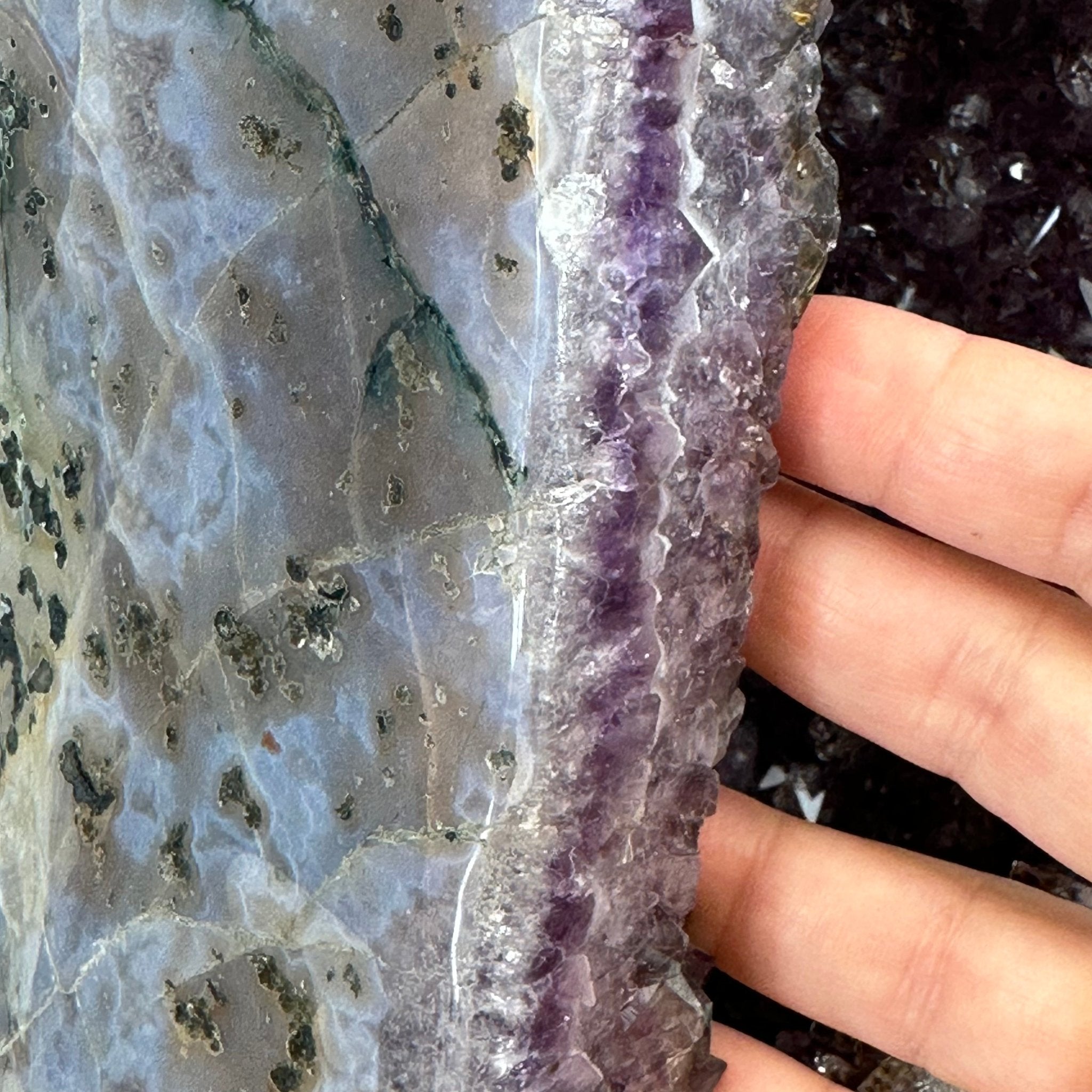 Extra Plus Quality Polished Brazilian Amethyst Cathedral, 53.7 lbs & 15" tall Model #5602-0159 by Brazil Gems - Brazil GemsBrazil GemsExtra Plus Quality Polished Brazilian Amethyst Cathedral, 53.7 lbs & 15" tall Model #5602-0159 by Brazil GemsPolished Cathedrals5602-0159