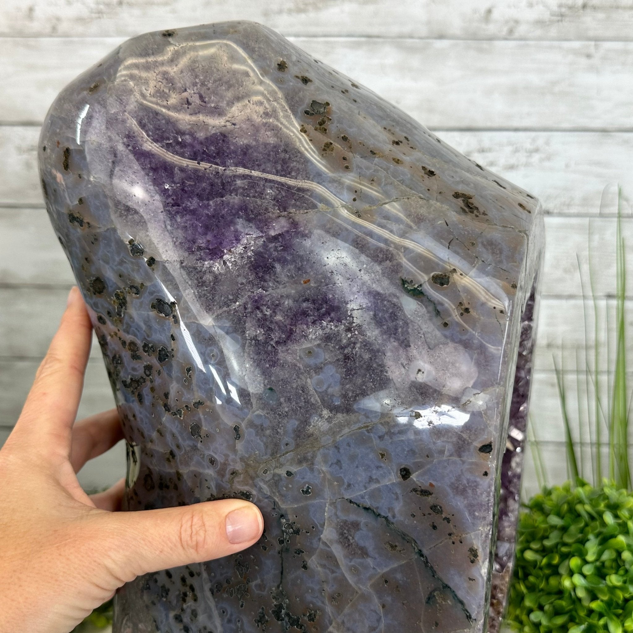 Extra Plus Quality Polished Brazilian Amethyst Cathedral, 53.7 lbs & 15" tall Model #5602-0159 by Brazil Gems - Brazil GemsBrazil GemsExtra Plus Quality Polished Brazilian Amethyst Cathedral, 53.7 lbs & 15" tall Model #5602-0159 by Brazil GemsPolished Cathedrals5602-0159