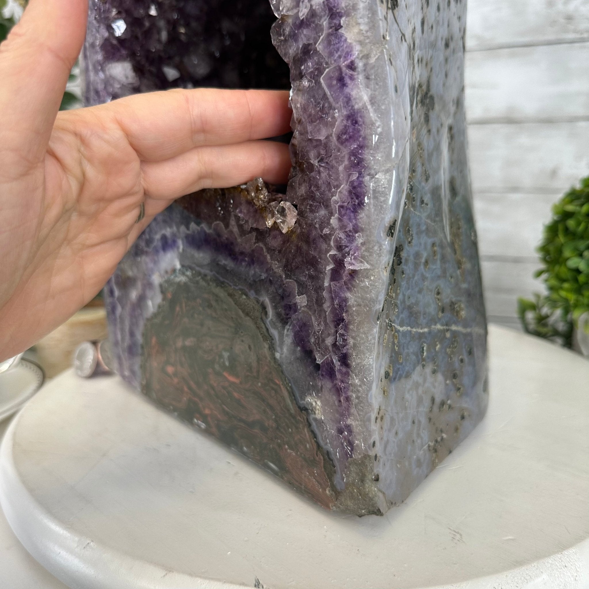 Extra Plus Quality Polished Brazilian Amethyst Cathedral, 53.7 lbs & 15" tall Model #5602-0159 by Brazil Gems - Brazil GemsBrazil GemsExtra Plus Quality Polished Brazilian Amethyst Cathedral, 53.7 lbs & 15" tall Model #5602-0159 by Brazil GemsPolished Cathedrals5602-0159