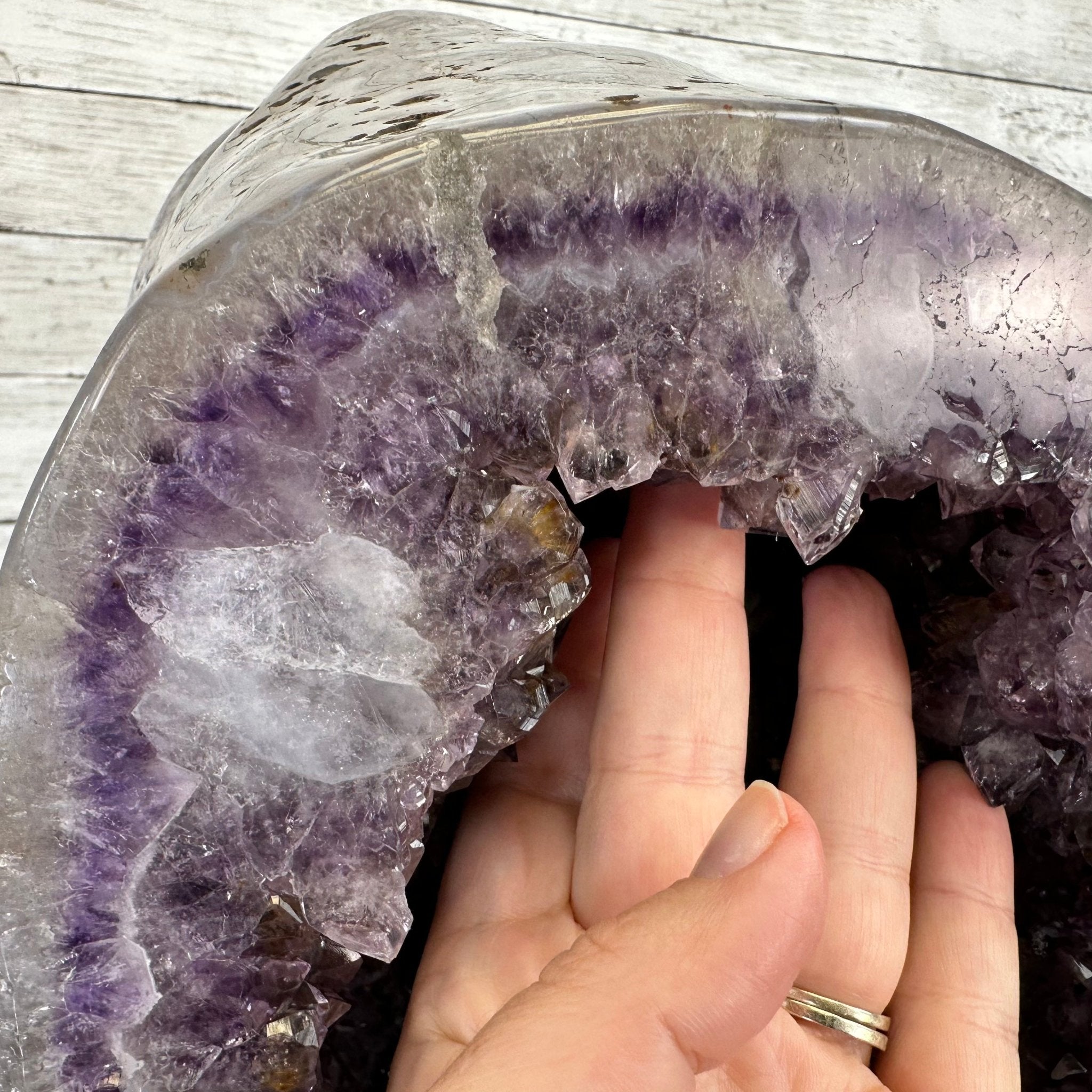 Extra Plus Quality Polished Brazilian Amethyst Cathedral, 53.7 lbs & 15" tall Model #5602-0159 by Brazil Gems - Brazil GemsBrazil GemsExtra Plus Quality Polished Brazilian Amethyst Cathedral, 53.7 lbs & 15" tall Model #5602-0159 by Brazil GemsPolished Cathedrals5602-0159