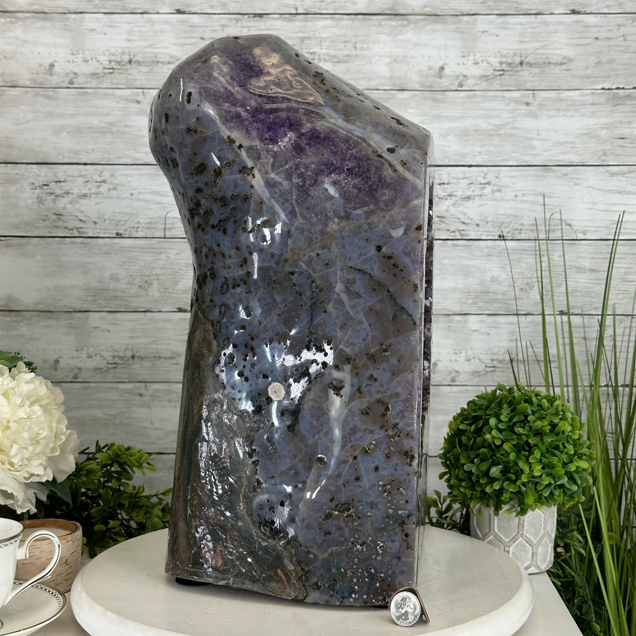 Extra Plus Quality Polished Brazilian Amethyst Cathedral, 53.7 lbs & 15" tall Model #5602-0159 by Brazil Gems - Brazil GemsBrazil GemsExtra Plus Quality Polished Brazilian Amethyst Cathedral, 53.7 lbs & 15" tall Model #5602-0159 by Brazil GemsPolished Cathedrals5602-0159
