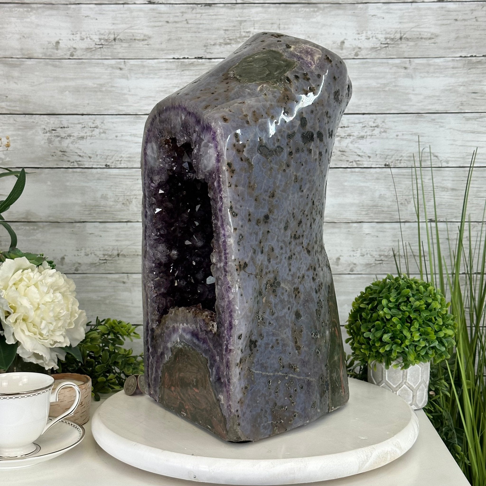 Extra Plus Quality Polished Brazilian Amethyst Cathedral, 53.7 lbs & 15" tall Model #5602-0159 by Brazil Gems - Brazil GemsBrazil GemsExtra Plus Quality Polished Brazilian Amethyst Cathedral, 53.7 lbs & 15" tall Model #5602-0159 by Brazil GemsPolished Cathedrals5602-0159
