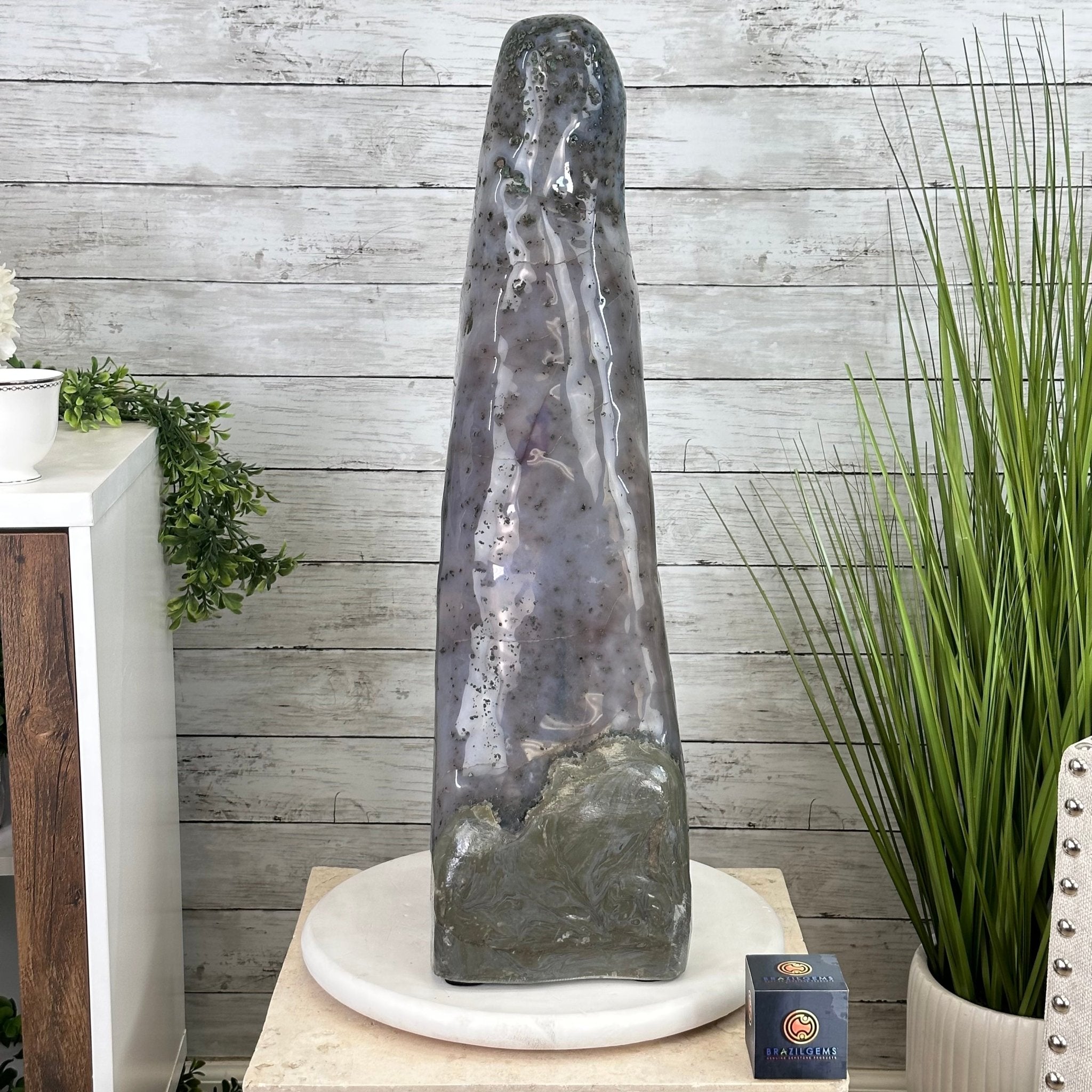 Extra Plus Quality Polished Brazilian Amethyst Cathedral, 69.6 lbs & 27.3" tall Model #5602-0120 by Brazil Gems - Brazil GemsBrazil GemsExtra Plus Quality Polished Brazilian Amethyst Cathedral, 69.6 lbs & 27.3" tall Model #5602-0120 by Brazil GemsPolished Cathedrals5602-0120