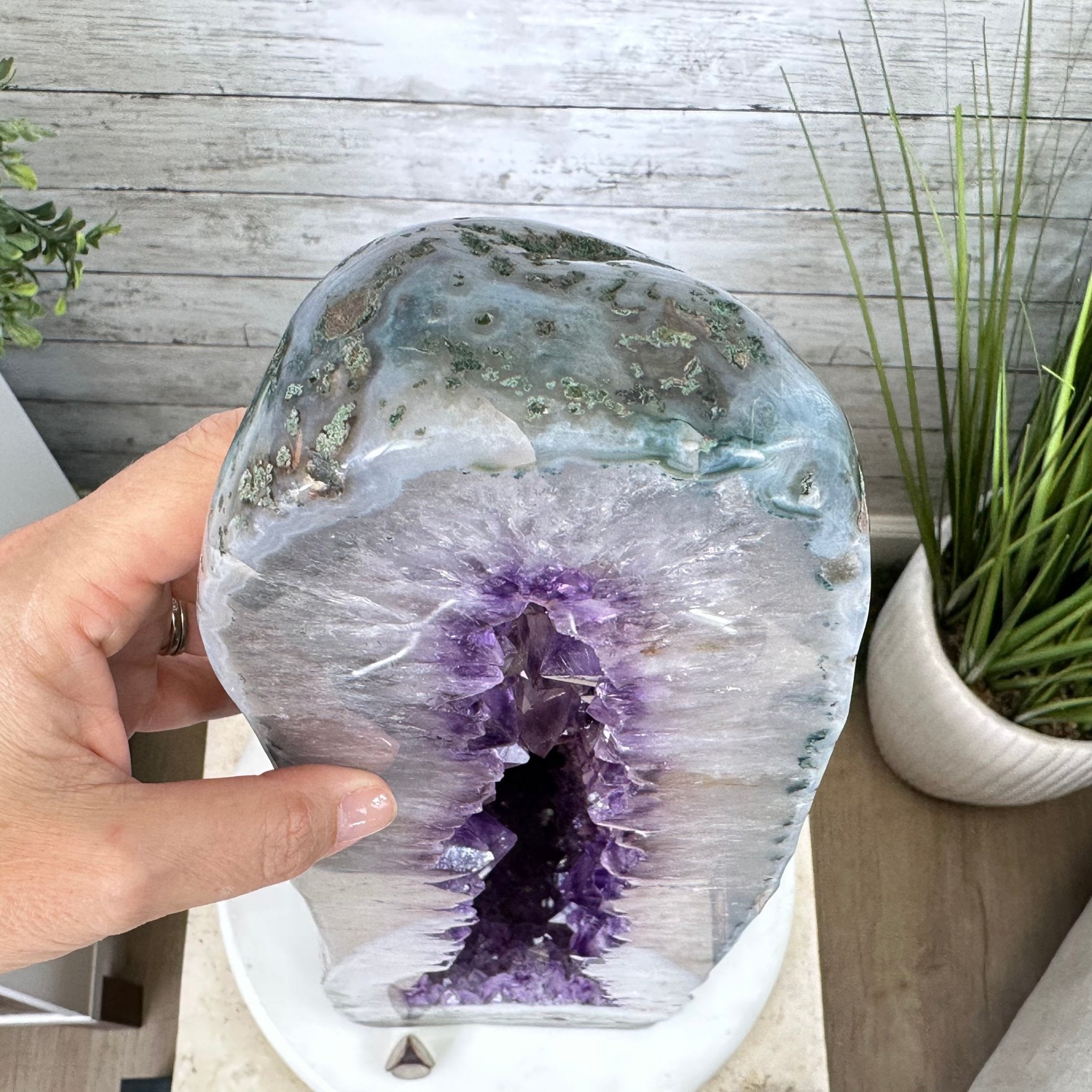 Extra Plus Quality Polished Brazilian Amethyst Cathedral, 69.6 lbs & 27.3" tall Model #5602-0120 by Brazil Gems - Brazil GemsBrazil GemsExtra Plus Quality Polished Brazilian Amethyst Cathedral, 69.6 lbs & 27.3" tall Model #5602-0120 by Brazil GemsPolished Cathedrals5602-0120