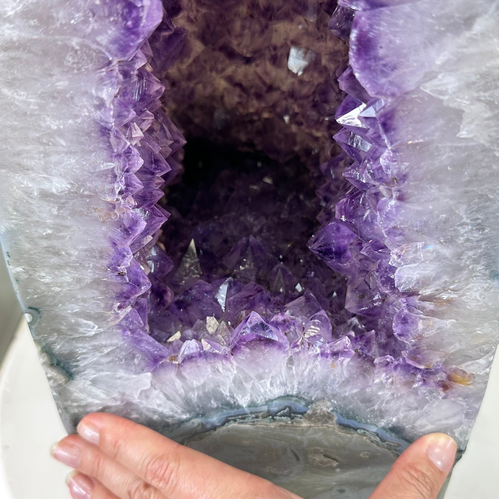 Extra Plus Quality Polished Brazilian Amethyst Cathedral, 69.6 lbs & 27.3" tall Model #5602-0120 by Brazil Gems - Brazil GemsBrazil GemsExtra Plus Quality Polished Brazilian Amethyst Cathedral, 69.6 lbs & 27.3" tall Model #5602-0120 by Brazil GemsPolished Cathedrals5602-0120