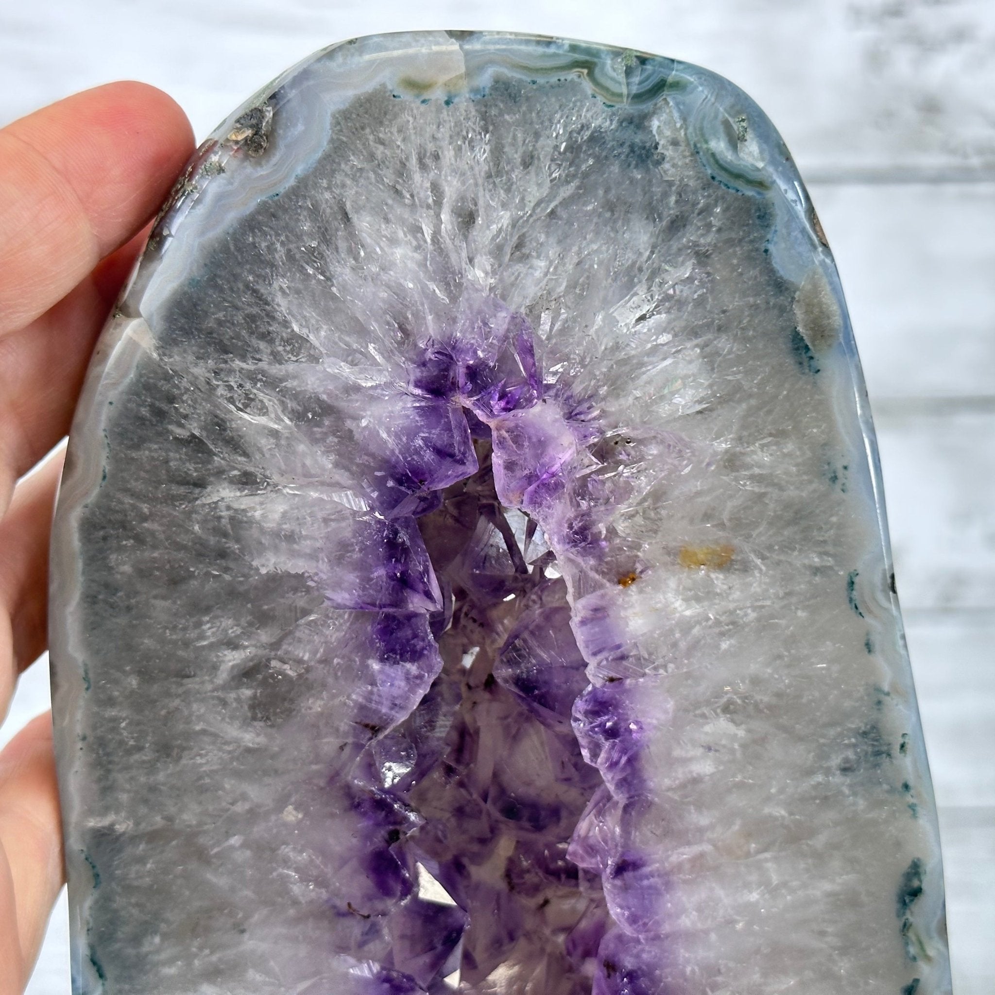 Extra Plus Quality Polished Brazilian Amethyst Cathedral, 69.6 lbs & 27.3" tall Model #5602-0120 by Brazil Gems - Brazil GemsBrazil GemsExtra Plus Quality Polished Brazilian Amethyst Cathedral, 69.6 lbs & 27.3" tall Model #5602-0120 by Brazil GemsPolished Cathedrals5602-0120