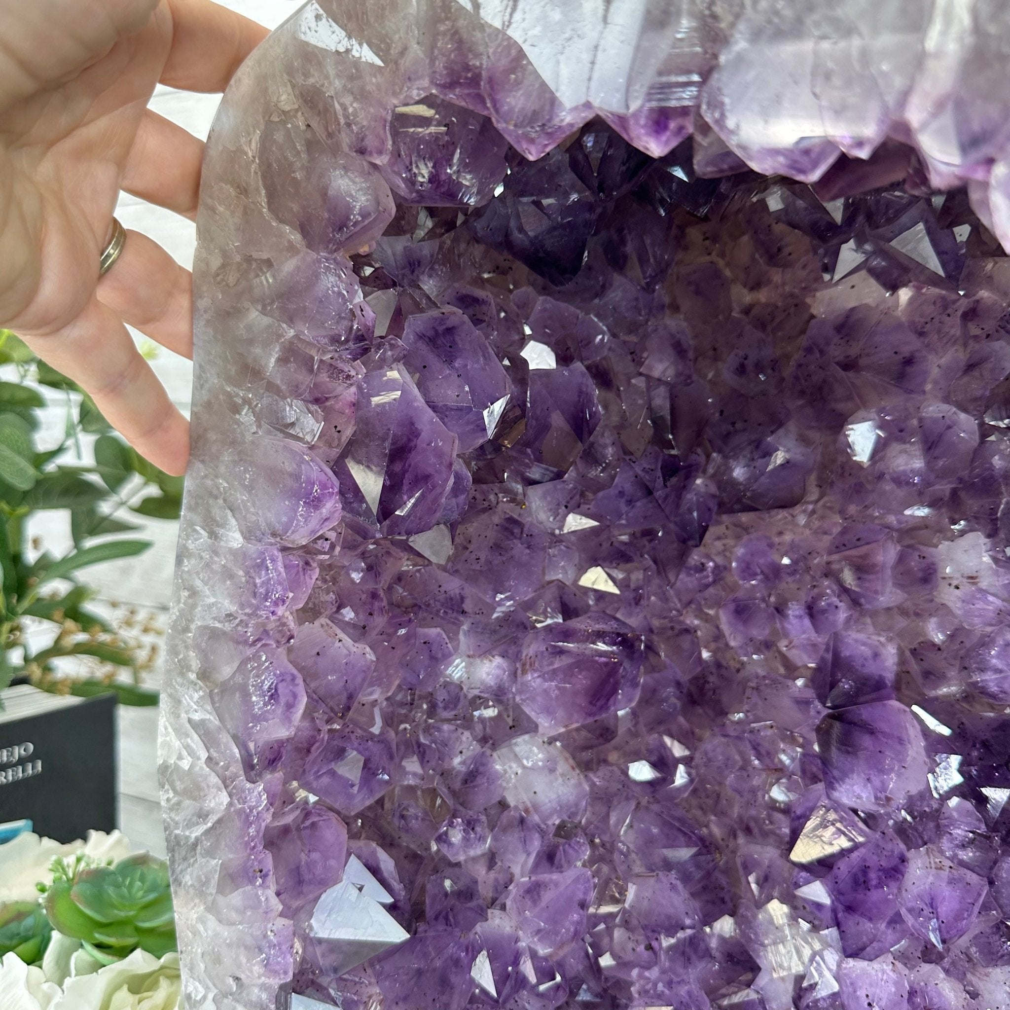 Extra Plus Quality Polished Brazilian Amethyst Cathedral, 78.9 lbs & 18.25" tall Model #5602-0179 by Brazil Gems - Brazil GemsBrazil GemsExtra Plus Quality Polished Brazilian Amethyst Cathedral, 78.9 lbs & 18.25" tall Model #5602-0179 by Brazil GemsPolished Cathedrals5602-0179