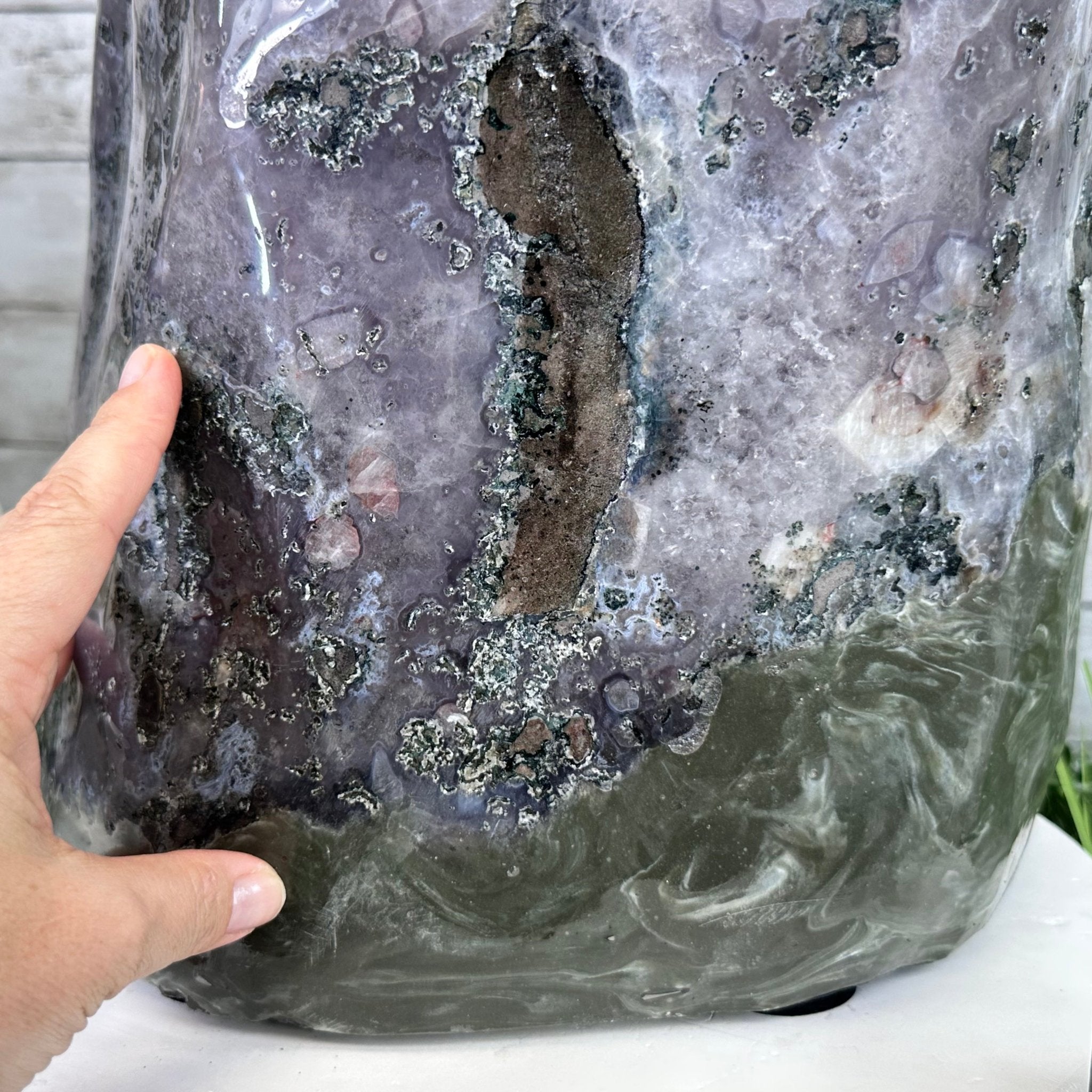 Extra Plus Quality Polished Brazilian Amethyst Cathedral, 78.9 lbs & 18.25" tall Model #5602-0179 by Brazil Gems - Brazil GemsBrazil GemsExtra Plus Quality Polished Brazilian Amethyst Cathedral, 78.9 lbs & 18.25" tall Model #5602-0179 by Brazil GemsPolished Cathedrals5602-0179