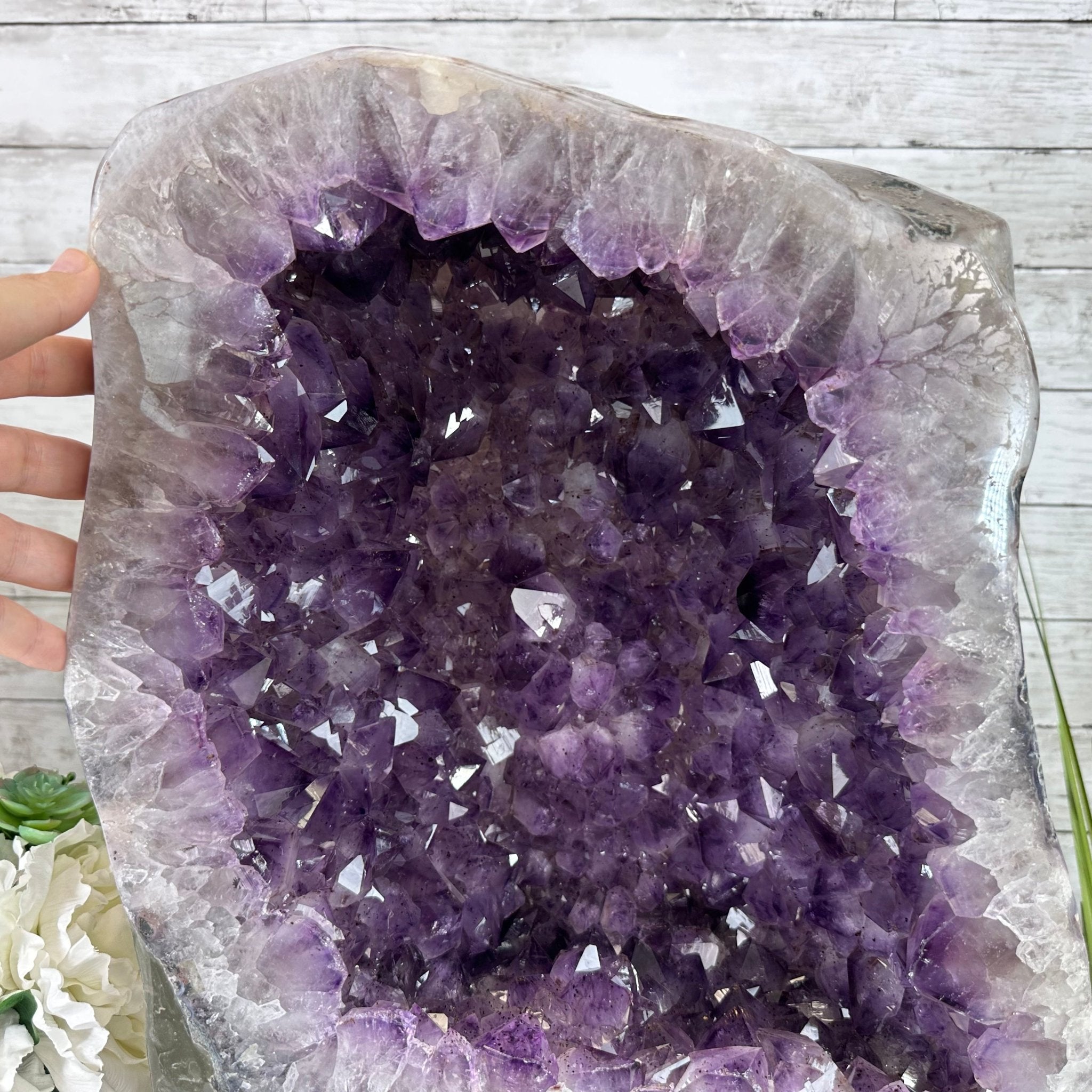 Extra Plus Quality Polished Brazilian Amethyst Cathedral, 78.9 lbs & 18.25" tall Model #5602-0179 by Brazil Gems - Brazil GemsBrazil GemsExtra Plus Quality Polished Brazilian Amethyst Cathedral, 78.9 lbs & 18.25" tall Model #5602-0179 by Brazil GemsPolished Cathedrals5602-0179
