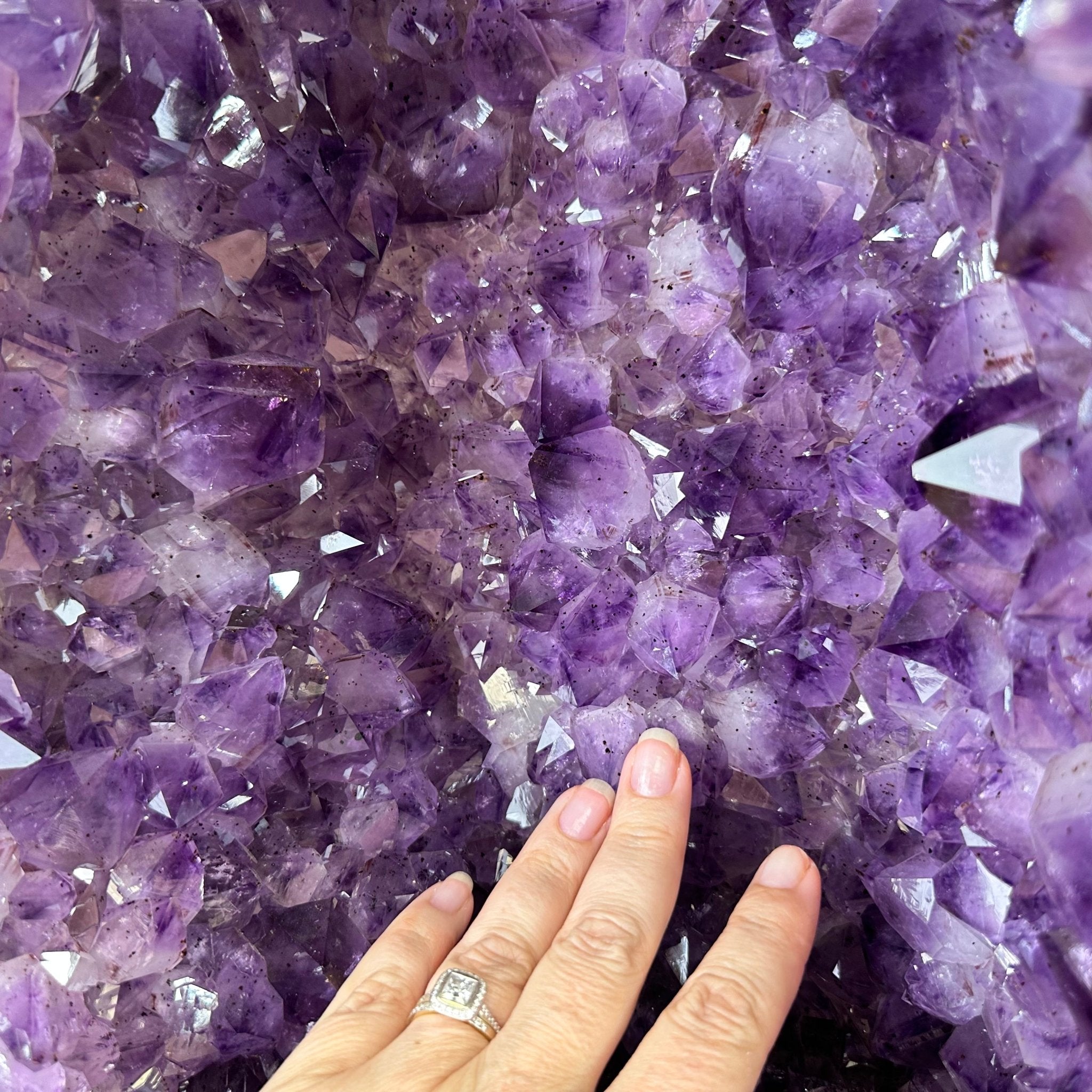 Extra Plus Quality Polished Brazilian Amethyst Cathedral, 78.9 lbs & 18.25" tall Model #5602-0179 by Brazil Gems - Brazil GemsBrazil GemsExtra Plus Quality Polished Brazilian Amethyst Cathedral, 78.9 lbs & 18.25" tall Model #5602-0179 by Brazil GemsPolished Cathedrals5602-0179