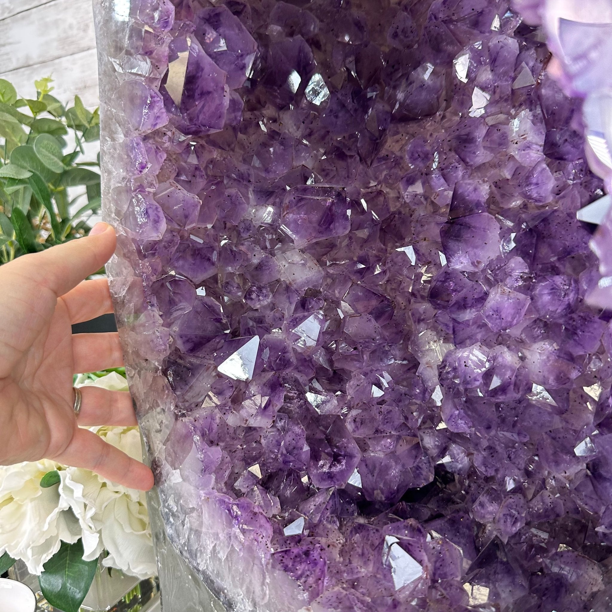 Extra Plus Quality Polished Brazilian Amethyst Cathedral, 78.9 lbs & 18.25" tall Model #5602-0179 by Brazil Gems - Brazil GemsBrazil GemsExtra Plus Quality Polished Brazilian Amethyst Cathedral, 78.9 lbs & 18.25" tall Model #5602-0179 by Brazil GemsPolished Cathedrals5602-0179