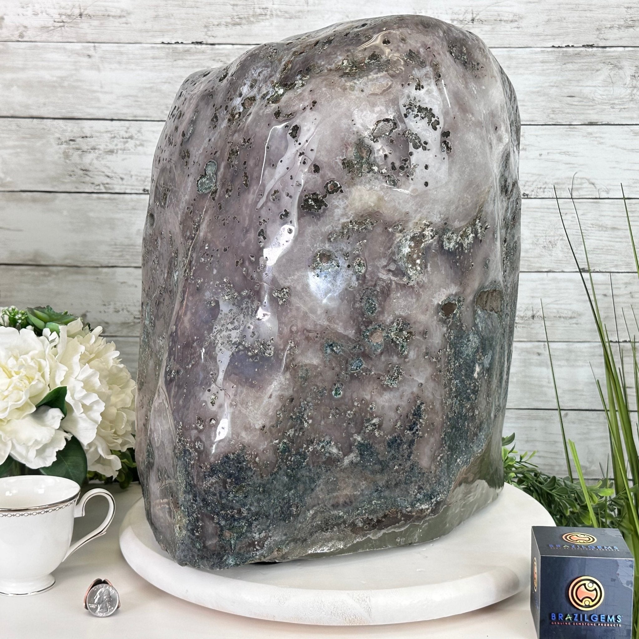 Extra Plus Quality Polished Brazilian Amethyst Cathedral, 81.9 lbs & 16.5" tall Model #5602-0180 by Brazil Gems - Brazil GemsBrazil GemsExtra Plus Quality Polished Brazilian Amethyst Cathedral, 81.9 lbs & 16.5" tall Model #5602-0180 by Brazil GemsPolished Cathedrals5602-0180