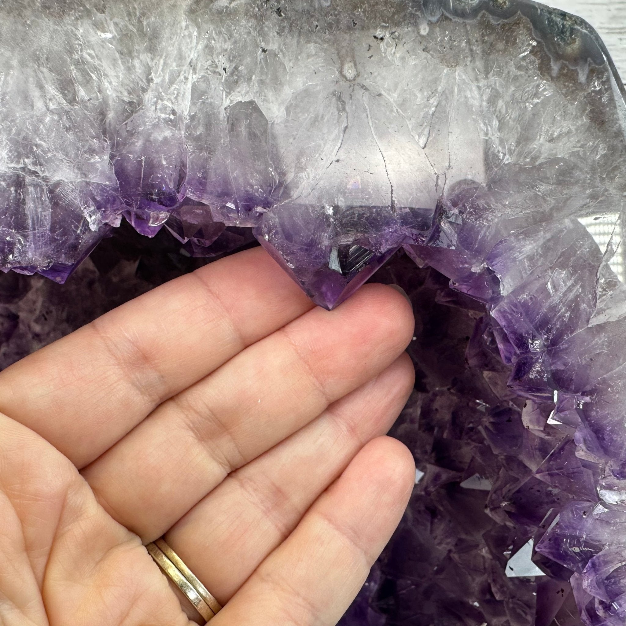 Extra Plus Quality Polished Brazilian Amethyst Cathedral, 81.9 lbs & 16.5" tall Model #5602-0180 by Brazil Gems - Brazil GemsBrazil GemsExtra Plus Quality Polished Brazilian Amethyst Cathedral, 81.9 lbs & 16.5" tall Model #5602-0180 by Brazil GemsPolished Cathedrals5602-0180