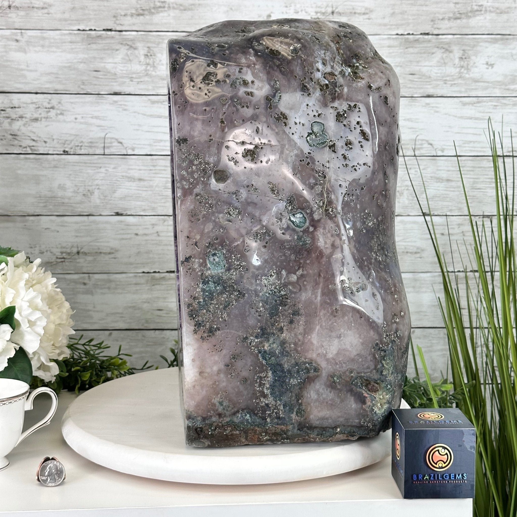 Extra Plus Quality Polished Brazilian Amethyst Cathedral, 81.9 lbs & 16.5" tall Model #5602-0180 by Brazil Gems - Brazil GemsBrazil GemsExtra Plus Quality Polished Brazilian Amethyst Cathedral, 81.9 lbs & 16.5" tall Model #5602-0180 by Brazil GemsPolished Cathedrals5602-0180