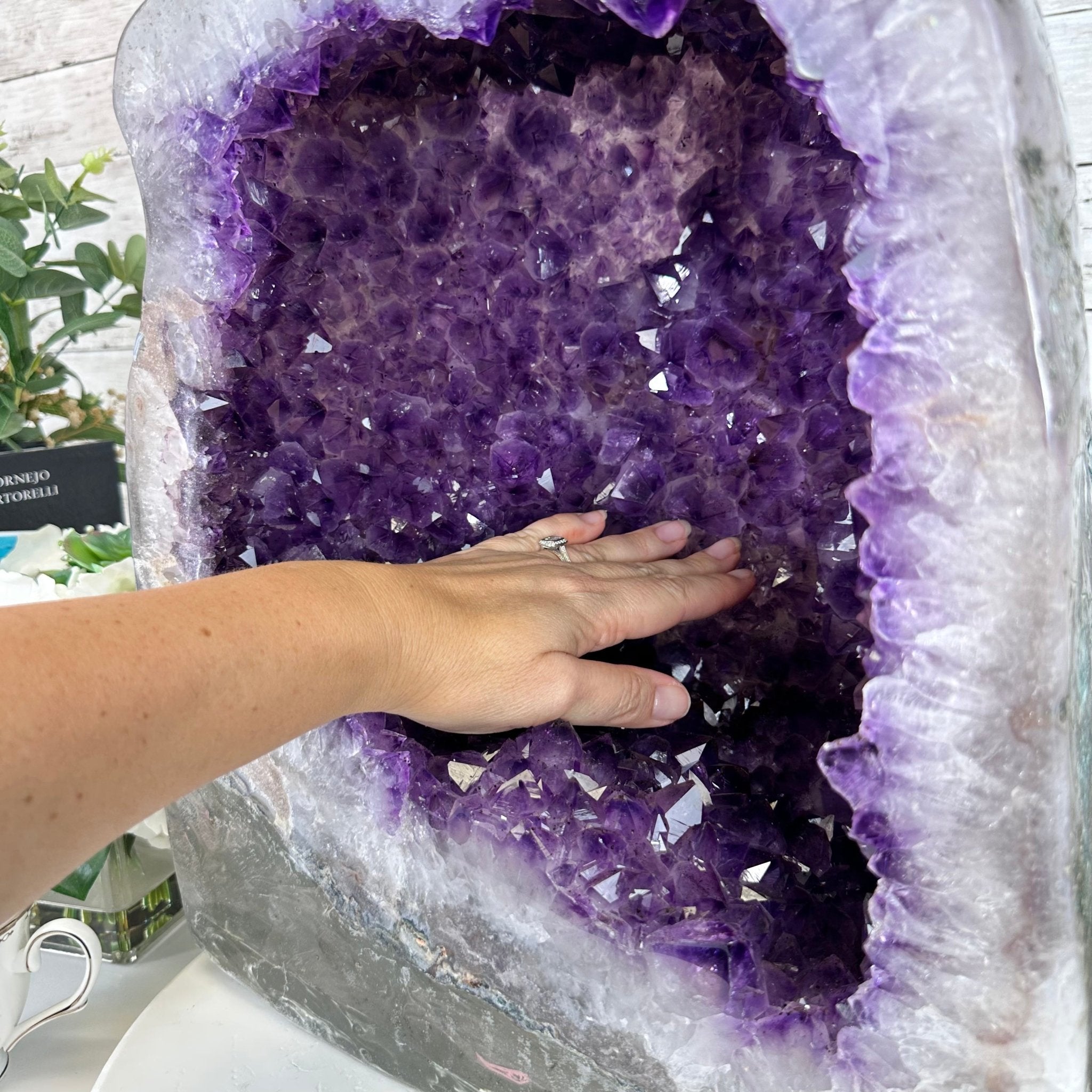 Extra Plus Quality Polished Brazilian Amethyst Cathedral, 81.9 lbs & 16.5" tall Model #5602-0180 by Brazil Gems - Brazil GemsBrazil GemsExtra Plus Quality Polished Brazilian Amethyst Cathedral, 81.9 lbs & 16.5" tall Model #5602-0180 by Brazil GemsPolished Cathedrals5602-0180