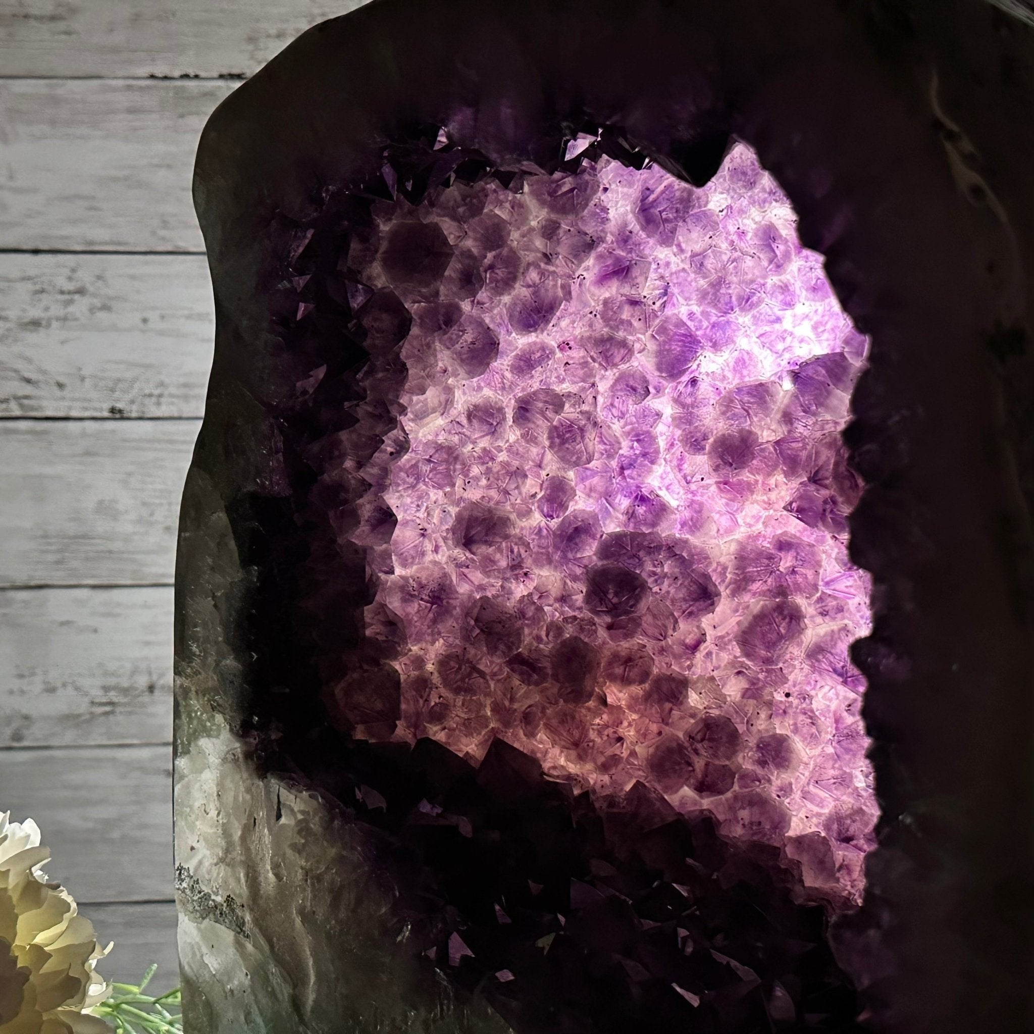 Extra Plus Quality Polished Brazilian Amethyst Cathedral, 81.9 lbs & 16.5" tall Model #5602-0180 by Brazil Gems - Brazil GemsBrazil GemsExtra Plus Quality Polished Brazilian Amethyst Cathedral, 81.9 lbs & 16.5" tall Model #5602-0180 by Brazil GemsPolished Cathedrals5602-0180