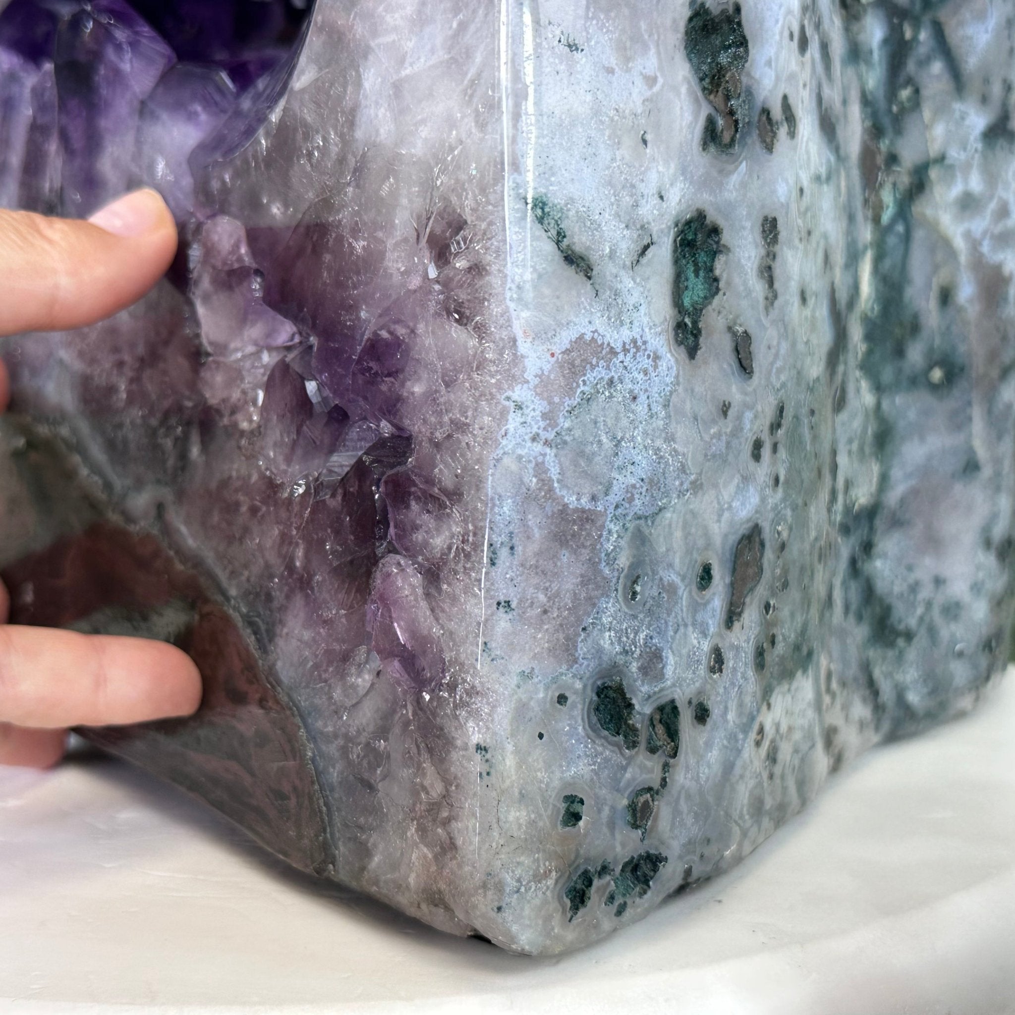 Extra Plus Quality Polished Brazilian Amethyst Cathedral, 85.4 lbs & 16.75" tall Model #5602-0044 by Brazil Gems - Brazil GemsBrazil GemsExtra Plus Quality Polished Brazilian Amethyst Cathedral, 85.4 lbs & 16.75" tall Model #5602-0044 by Brazil GemsPolished Cathedrals5602-0044
