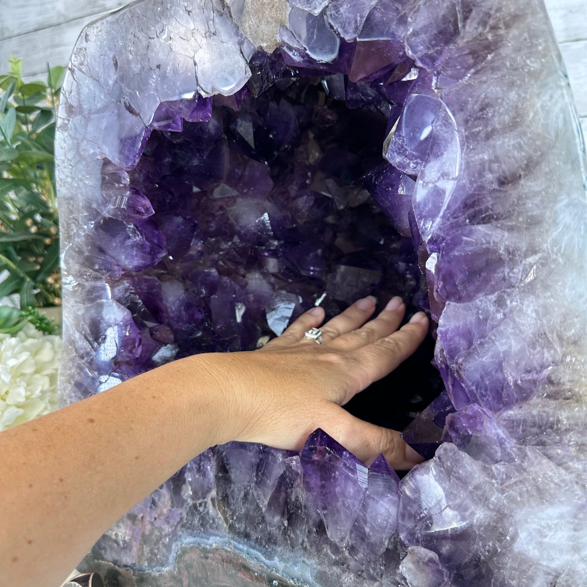 Extra Plus Quality Polished Brazilian Amethyst Cathedral, 85.4 lbs & 16.75" tall Model #5602-0044 by Brazil Gems - Brazil GemsBrazil GemsExtra Plus Quality Polished Brazilian Amethyst Cathedral, 85.4 lbs & 16.75" tall Model #5602-0044 by Brazil GemsPolished Cathedrals5602-0044