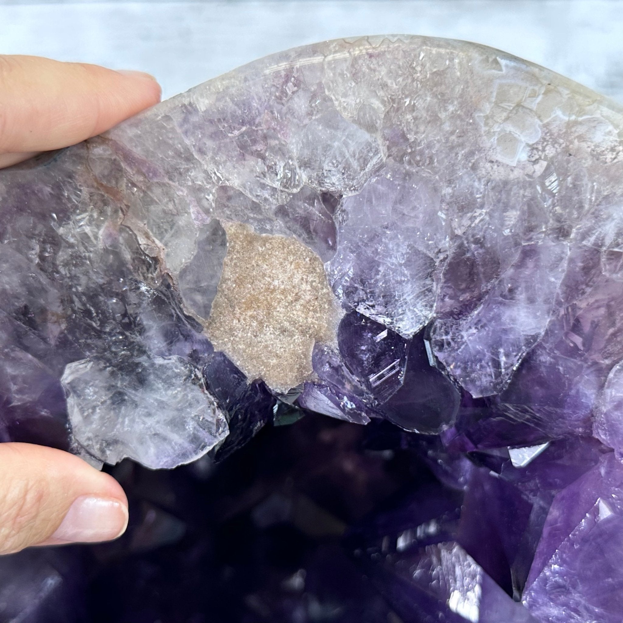 Extra Plus Quality Polished Brazilian Amethyst Cathedral, 85.4 lbs & 16.75" tall Model #5602-0044 by Brazil Gems - Brazil GemsBrazil GemsExtra Plus Quality Polished Brazilian Amethyst Cathedral, 85.4 lbs & 16.75" tall Model #5602-0044 by Brazil GemsPolished Cathedrals5602-0044