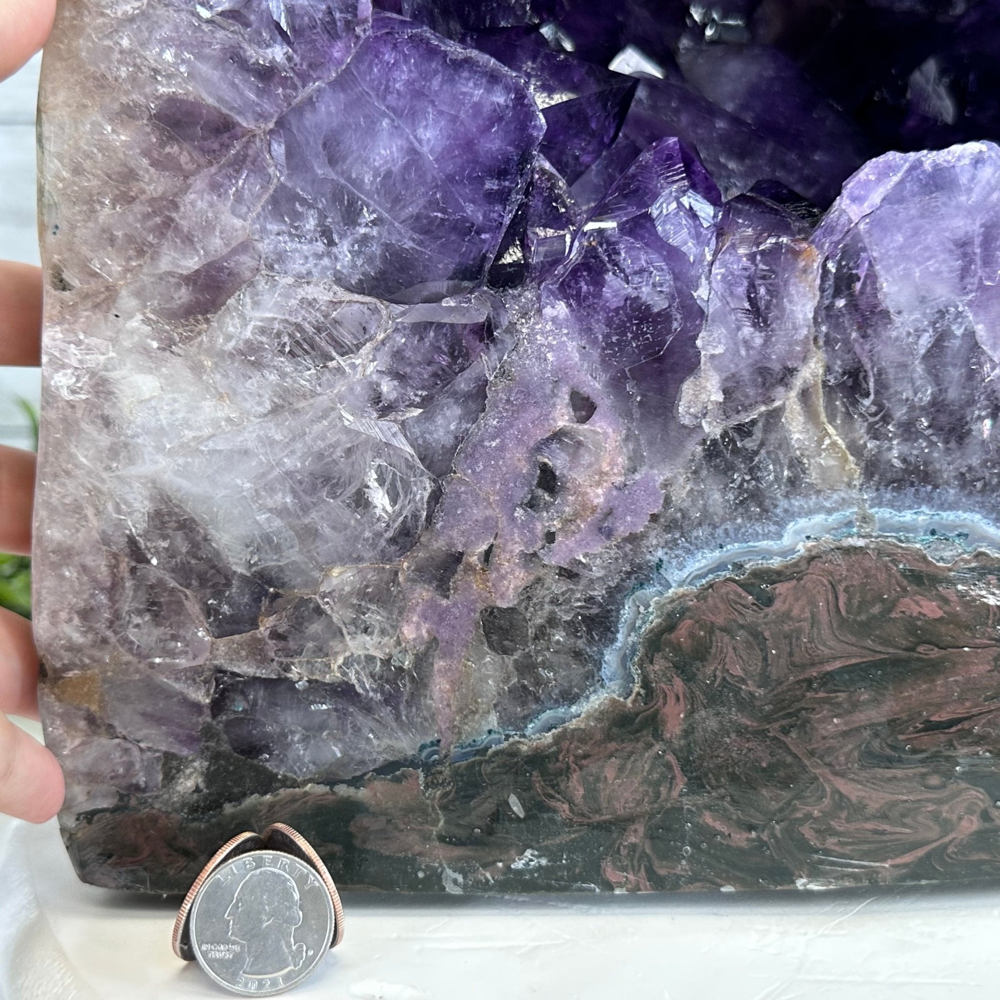 Extra Plus Quality Polished Brazilian Amethyst Cathedral, 85.4 lbs & 16.75" tall Model #5602-0044 by Brazil Gems - Brazil GemsBrazil GemsExtra Plus Quality Polished Brazilian Amethyst Cathedral, 85.4 lbs & 16.75" tall Model #5602-0044 by Brazil GemsPolished Cathedrals5602-0044