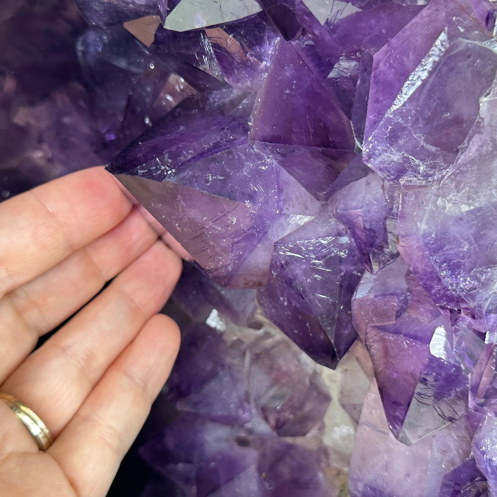 Extra Plus Quality Polished Brazilian Amethyst Cathedral, 85.4 lbs & 16.75" tall Model #5602-0044 by Brazil Gems - Brazil GemsBrazil GemsExtra Plus Quality Polished Brazilian Amethyst Cathedral, 85.4 lbs & 16.75" tall Model #5602-0044 by Brazil GemsPolished Cathedrals5602-0044