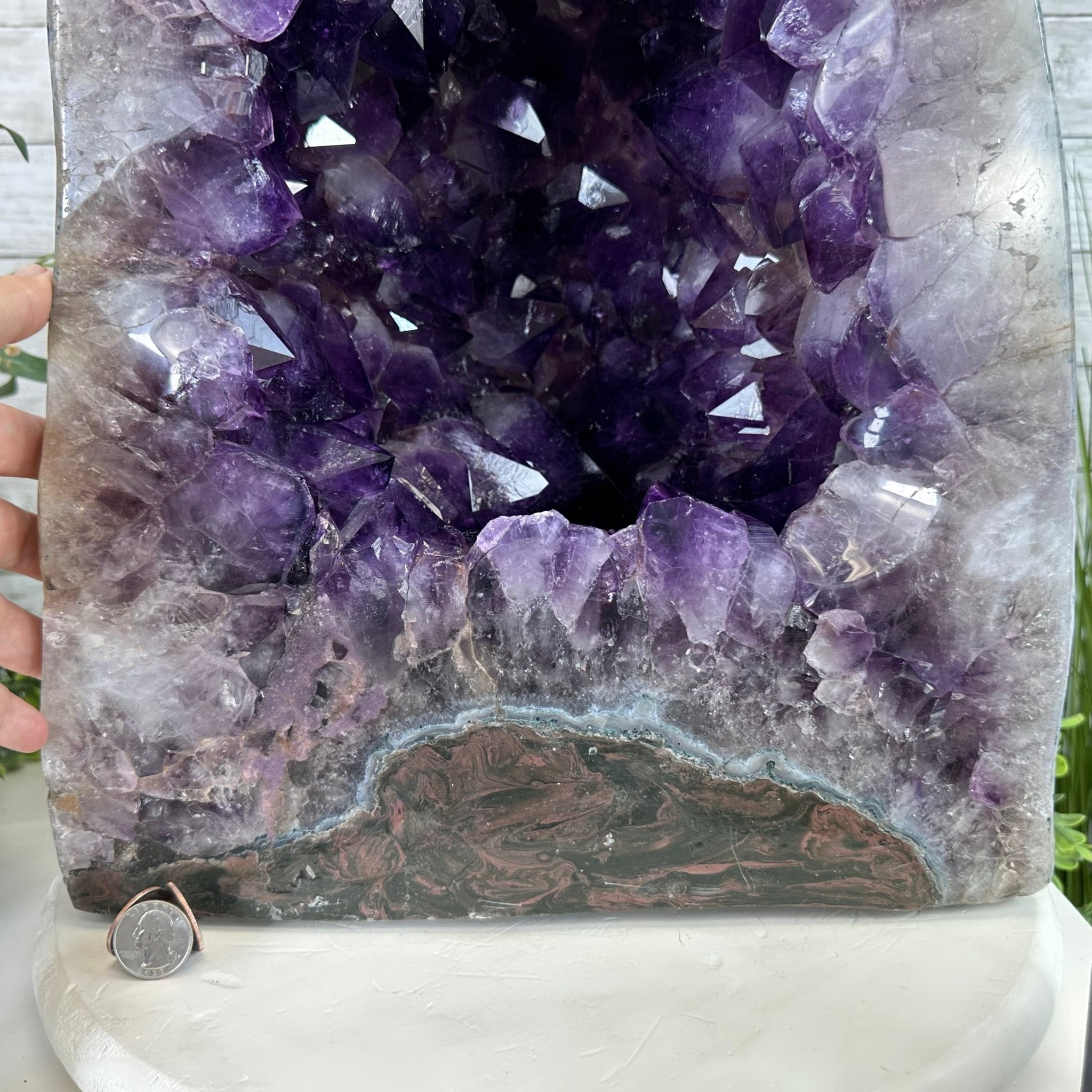 Extra Plus Quality Polished Brazilian Amethyst Cathedral, 85.4 lbs & 16.75" tall Model #5602-0044 by Brazil Gems - Brazil GemsBrazil GemsExtra Plus Quality Polished Brazilian Amethyst Cathedral, 85.4 lbs & 16.75" tall Model #5602-0044 by Brazil GemsPolished Cathedrals5602-0044