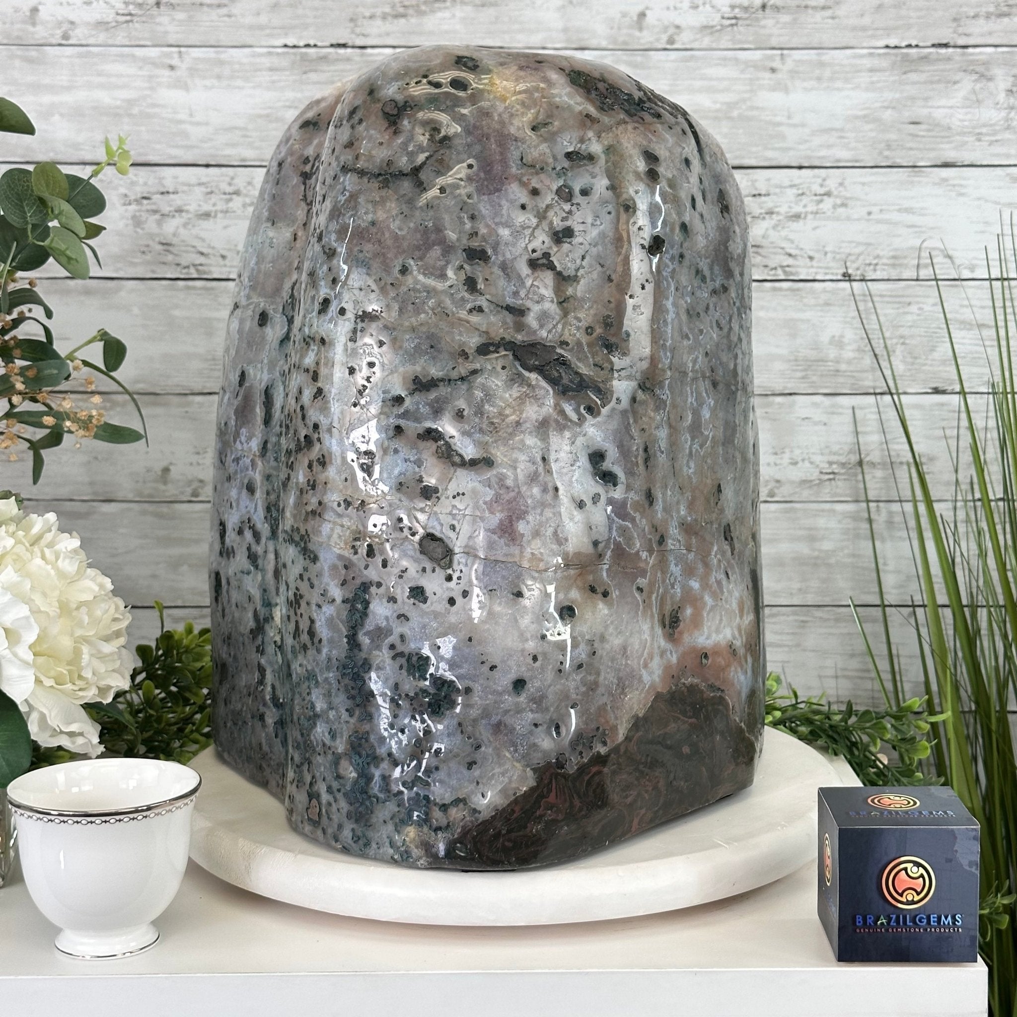 Extra Plus Quality Polished Brazilian Amethyst Cathedral, 85.4 lbs & 16.75" tall Model #5602-0044 by Brazil Gems - Brazil GemsBrazil GemsExtra Plus Quality Polished Brazilian Amethyst Cathedral, 85.4 lbs & 16.75" tall Model #5602-0044 by Brazil GemsPolished Cathedrals5602-0044