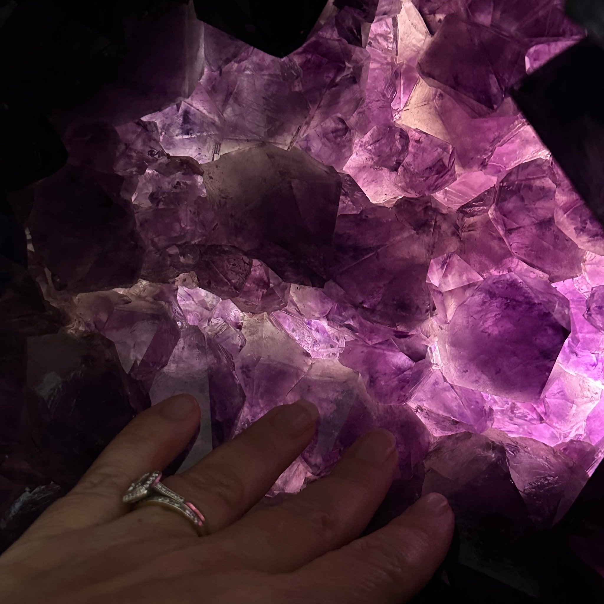 Extra Plus Quality Polished Brazilian Amethyst Cathedral, 85.4 lbs & 16.75" tall Model #5602-0044 by Brazil Gems - Brazil GemsBrazil GemsExtra Plus Quality Polished Brazilian Amethyst Cathedral, 85.4 lbs & 16.75" tall Model #5602-0044 by Brazil GemsPolished Cathedrals5602-0044