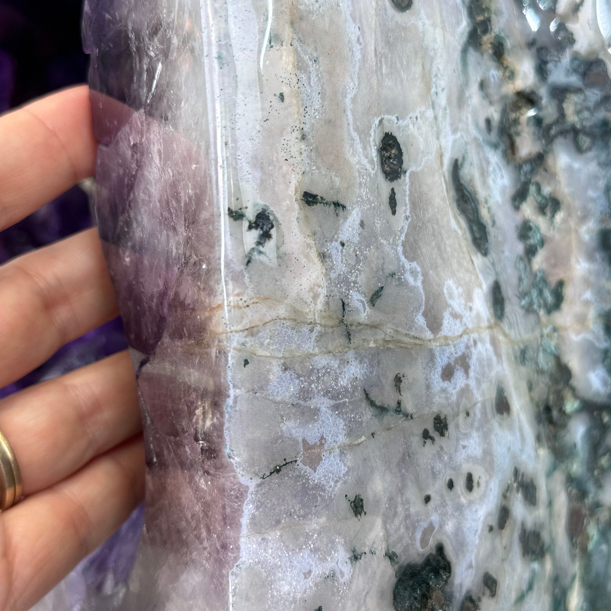 Extra Plus Quality Polished Brazilian Amethyst Cathedral, 85.4 lbs & 16.75" tall Model #5602-0044 by Brazil Gems - Brazil GemsBrazil GemsExtra Plus Quality Polished Brazilian Amethyst Cathedral, 85.4 lbs & 16.75" tall Model #5602-0044 by Brazil GemsPolished Cathedrals5602-0044