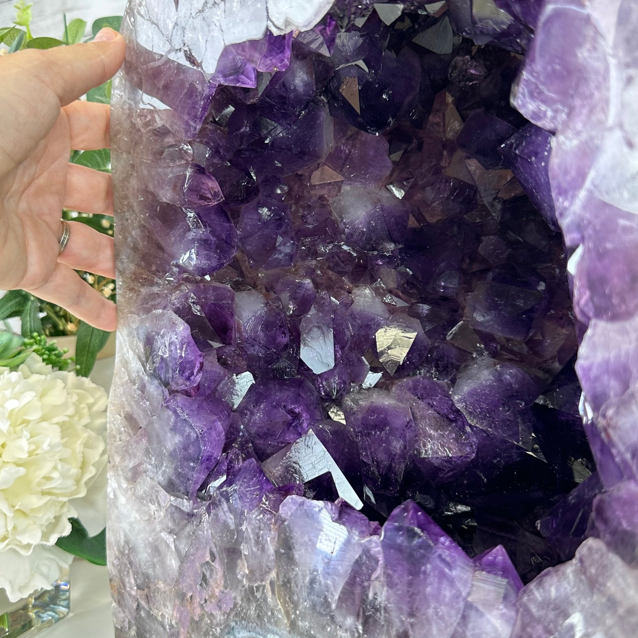 Extra Plus Quality Polished Brazilian Amethyst Cathedral, 85.4 lbs & 16.75" tall Model #5602-0044 by Brazil Gems - Brazil GemsBrazil GemsExtra Plus Quality Polished Brazilian Amethyst Cathedral, 85.4 lbs & 16.75" tall Model #5602-0044 by Brazil GemsPolished Cathedrals5602-0044