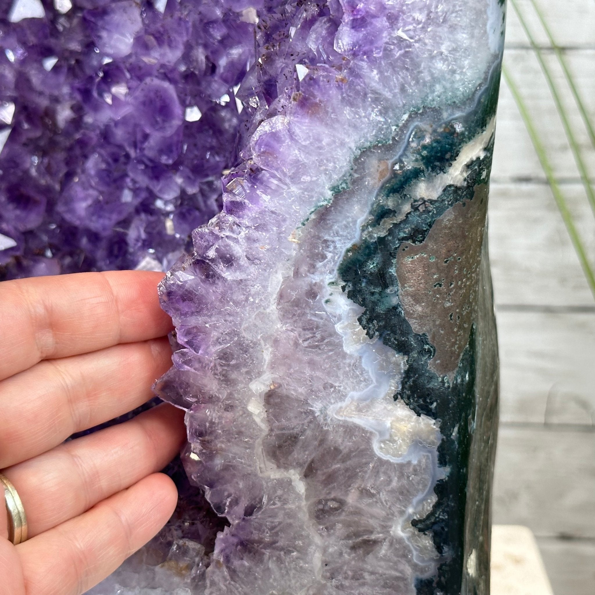 Extra Plus Quality Polished Brazilian Amethyst Cathedral, 96.2 lbs & 27.75" tall Model #5602-0057 by Brazil Gems - Brazil GemsBrazil GemsExtra Plus Quality Polished Brazilian Amethyst Cathedral, 96.2 lbs & 27.75" tall Model #5602-0057 by Brazil GemsPolished Cathedrals5602-0057