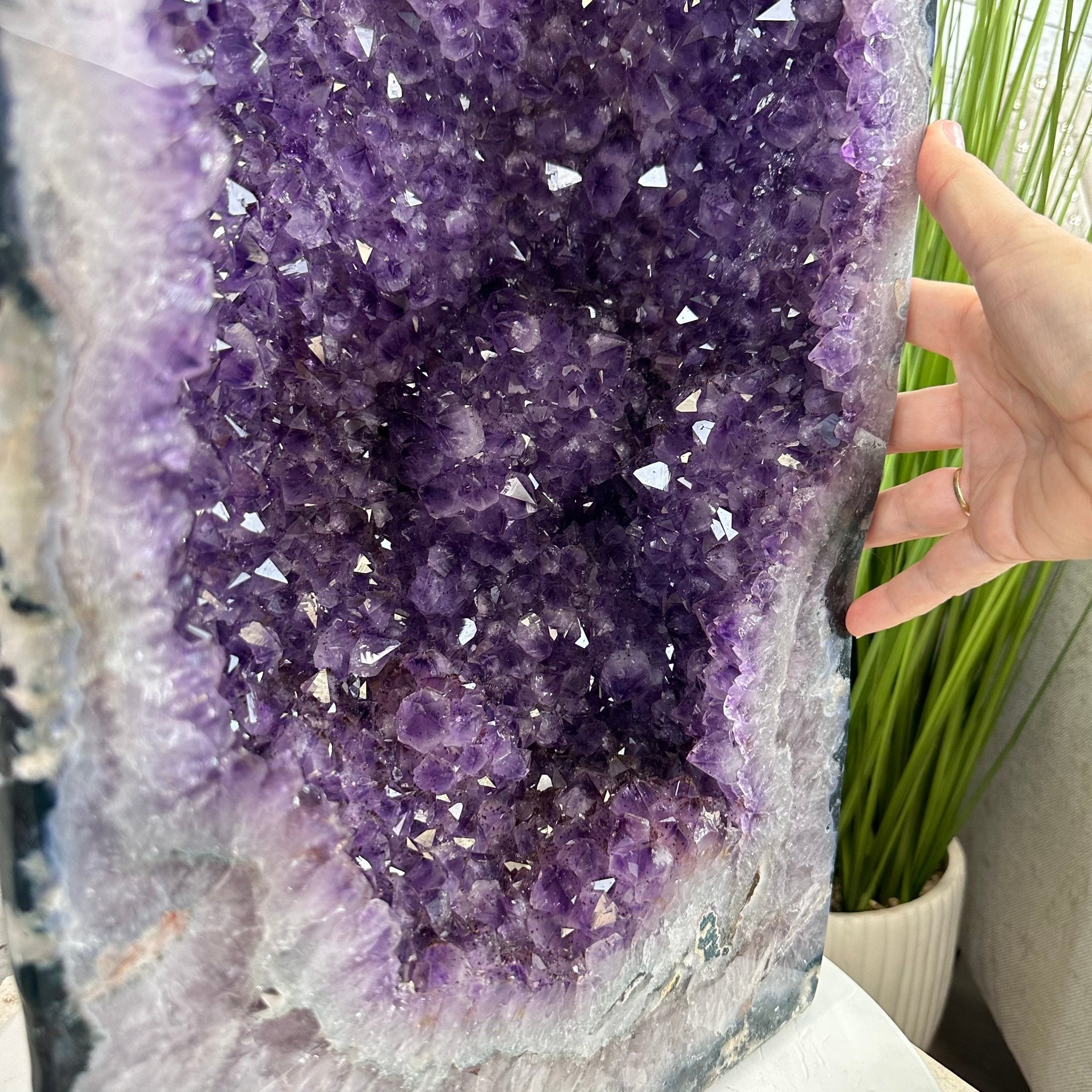Extra Plus Quality Polished Brazilian Amethyst Cathedral, 96.2 lbs & 27.75" tall Model #5602-0057 by Brazil Gems - Brazil GemsBrazil GemsExtra Plus Quality Polished Brazilian Amethyst Cathedral, 96.2 lbs & 27.75" tall Model #5602-0057 by Brazil GemsPolished Cathedrals5602-0057