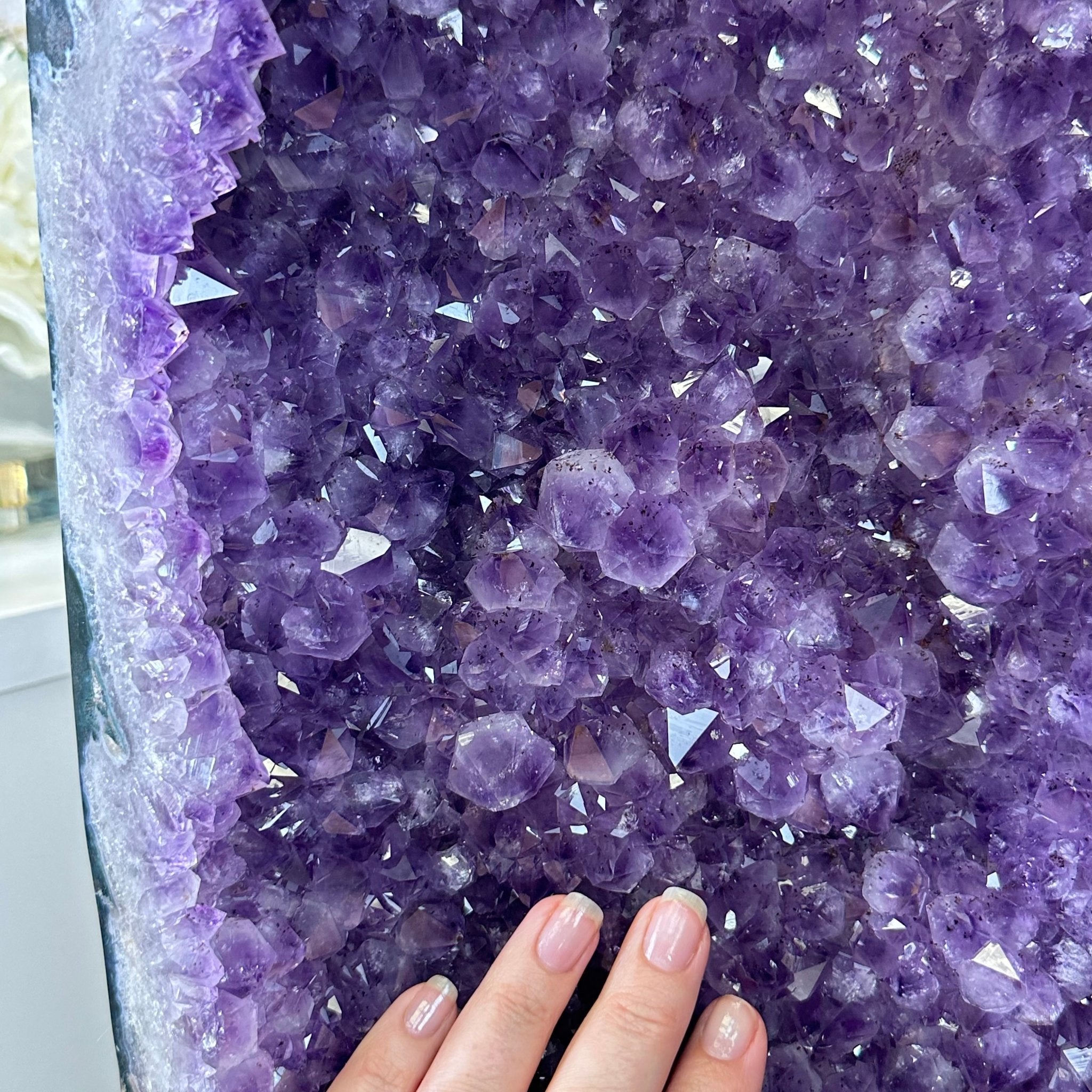 Extra Plus Quality Polished Brazilian Amethyst Cathedral, 96.2 lbs & 27.75" tall Model #5602-0057 by Brazil Gems - Brazil GemsBrazil GemsExtra Plus Quality Polished Brazilian Amethyst Cathedral, 96.2 lbs & 27.75" tall Model #5602-0057 by Brazil GemsPolished Cathedrals5602-0057
