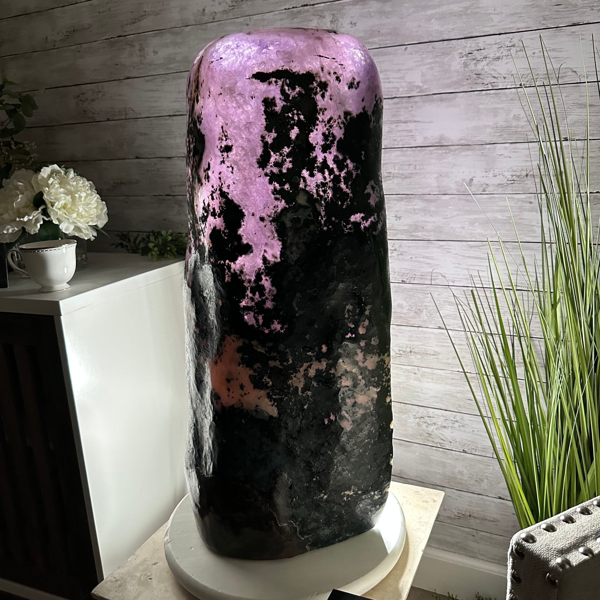 Extra Plus Quality Polished Brazilian Amethyst Cathedral, 96.2 lbs & 27.75" tall Model #5602-0057 by Brazil Gems - Brazil GemsBrazil GemsExtra Plus Quality Polished Brazilian Amethyst Cathedral, 96.2 lbs & 27.75" tall Model #5602-0057 by Brazil GemsPolished Cathedrals5602-0057