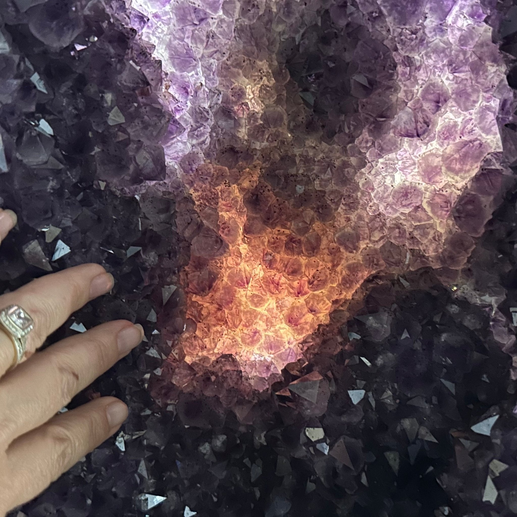 Extra Plus Quality Polished Brazilian Amethyst Cathedral, 96.2 lbs & 27.75" tall Model #5602-0057 by Brazil Gems - Brazil GemsBrazil GemsExtra Plus Quality Polished Brazilian Amethyst Cathedral, 96.2 lbs & 27.75" tall Model #5602-0057 by Brazil GemsPolished Cathedrals5602-0057