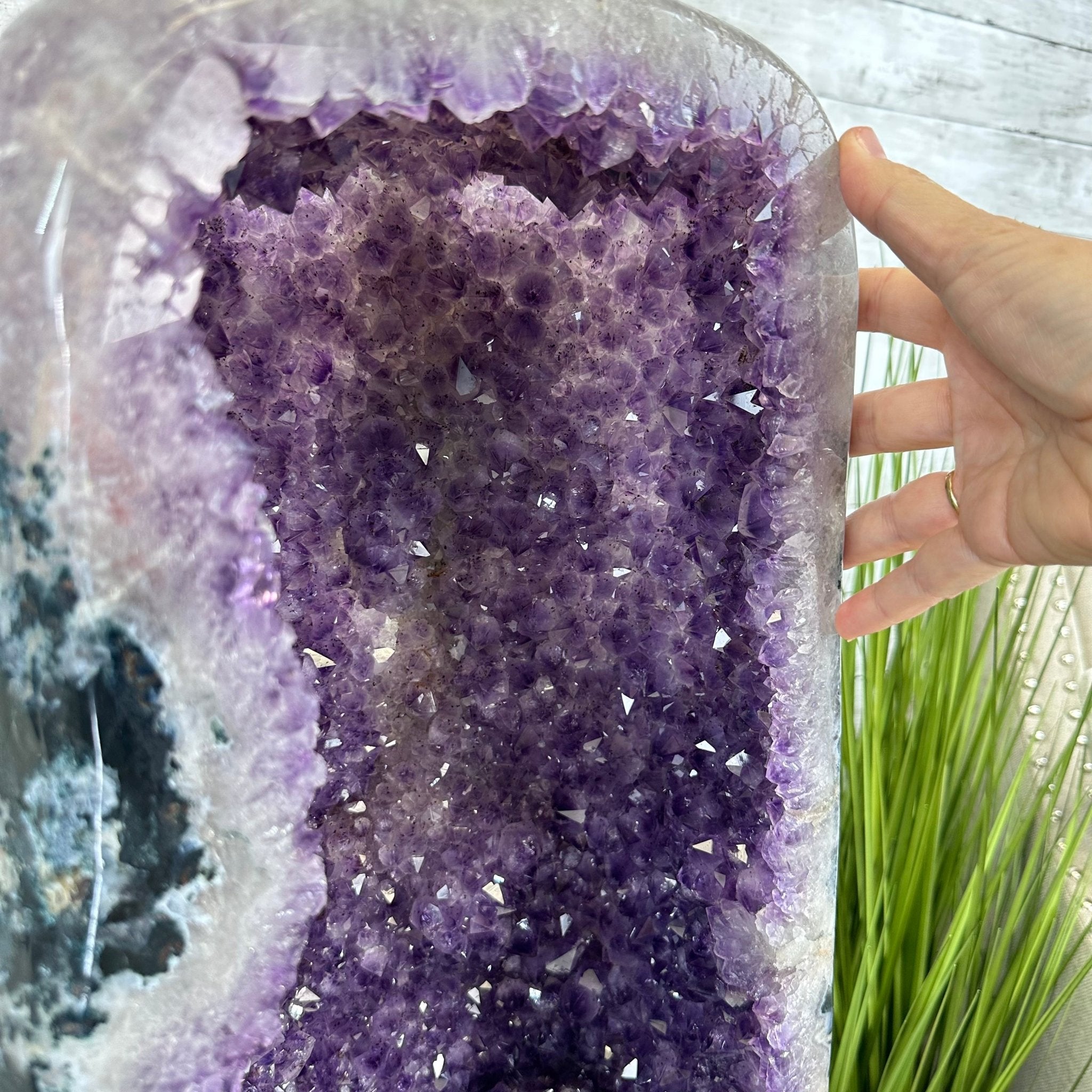 Extra Plus Quality Polished Brazilian Amethyst Cathedral, 96.2 lbs & 27.75" tall Model #5602-0057 by Brazil Gems - Brazil GemsBrazil GemsExtra Plus Quality Polished Brazilian Amethyst Cathedral, 96.2 lbs & 27.75" tall Model #5602-0057 by Brazil GemsPolished Cathedrals5602-0057