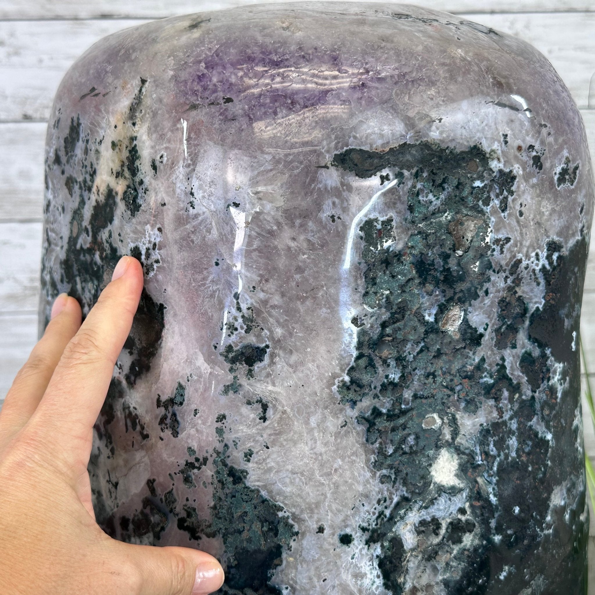 Extra Plus Quality Polished Brazilian Amethyst Cathedral, 96.2 lbs & 27.75" tall Model #5602-0057 by Brazil Gems - Brazil GemsBrazil GemsExtra Plus Quality Polished Brazilian Amethyst Cathedral, 96.2 lbs & 27.75" tall Model #5602-0057 by Brazil GemsPolished Cathedrals5602-0057